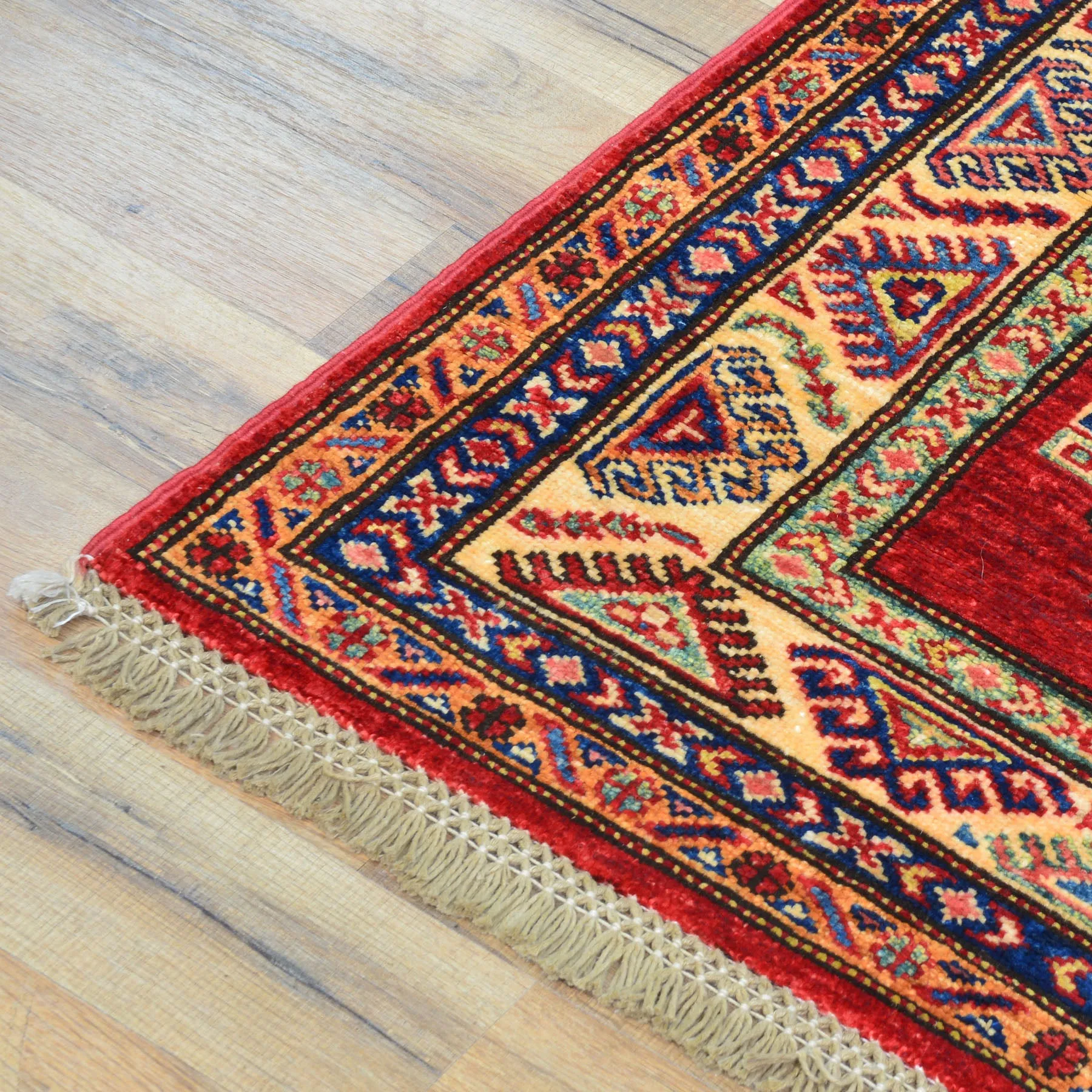 Hand-Knotted Caucasian Super Kazak Design Handmade 100% Wool (Size 2.7 X 9.11) Cwral-5979
