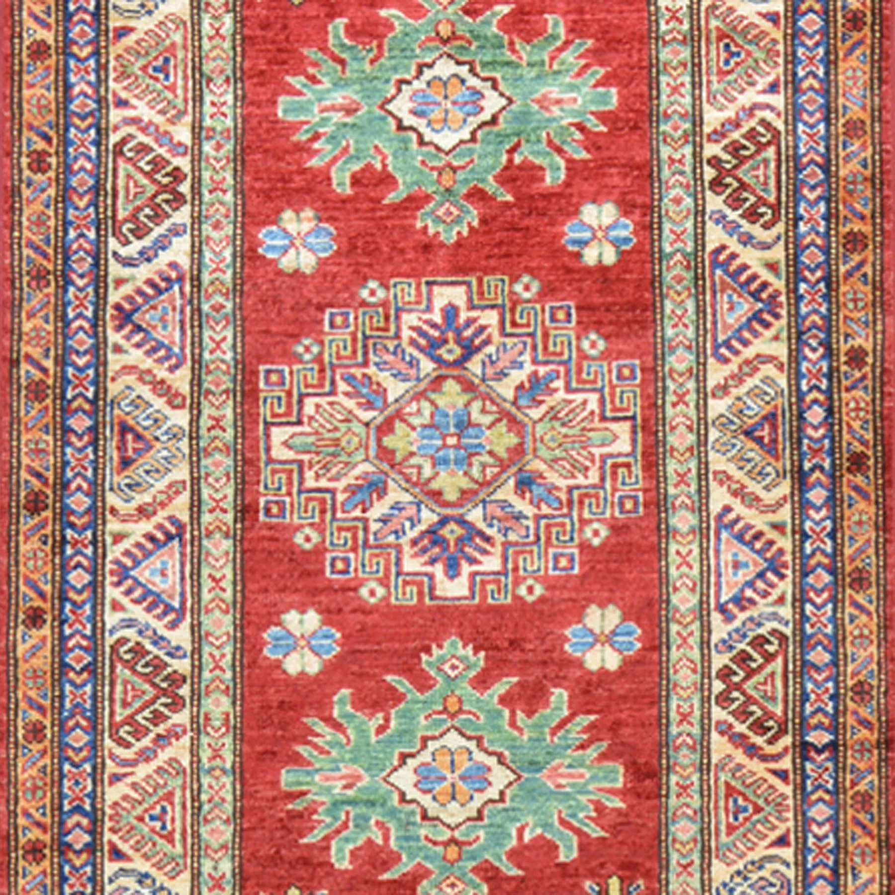 Hand-Knotted Caucasian Super Kazak Design Handmade 100% Wool (Size 2.7 X 9.11) Cwral-5979