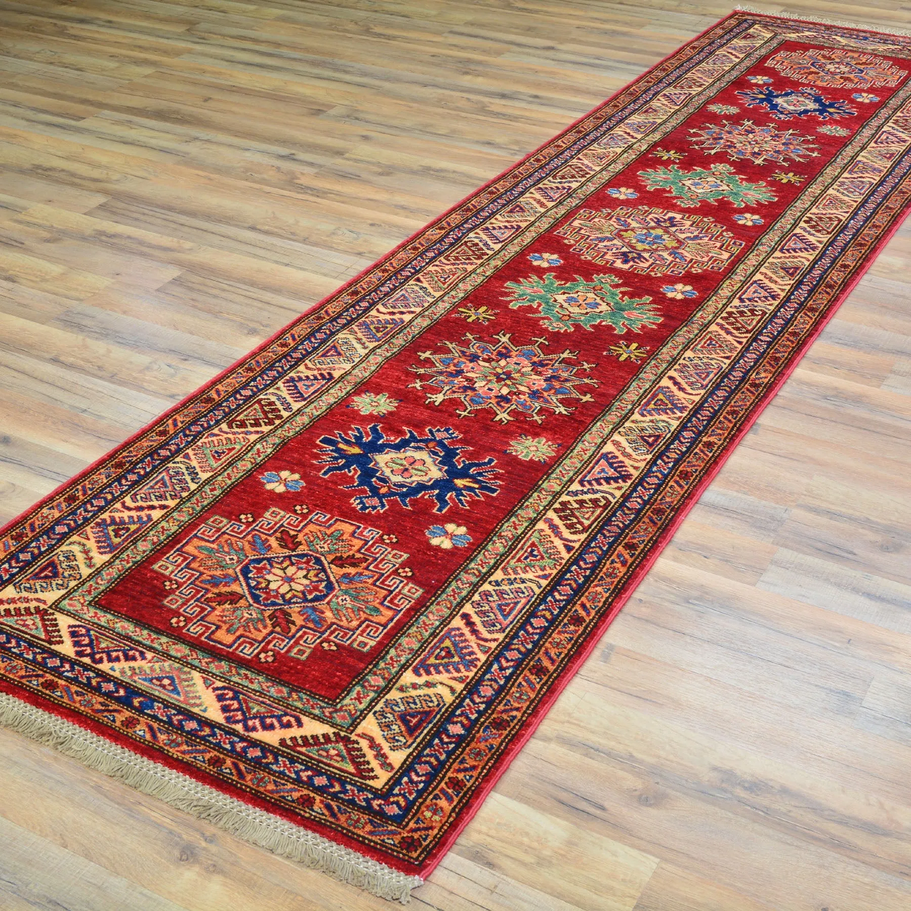 Hand-Knotted Caucasian Super Kazak Design Handmade 100% Wool (Size 2.7 X 9.11) Cwral-5979
