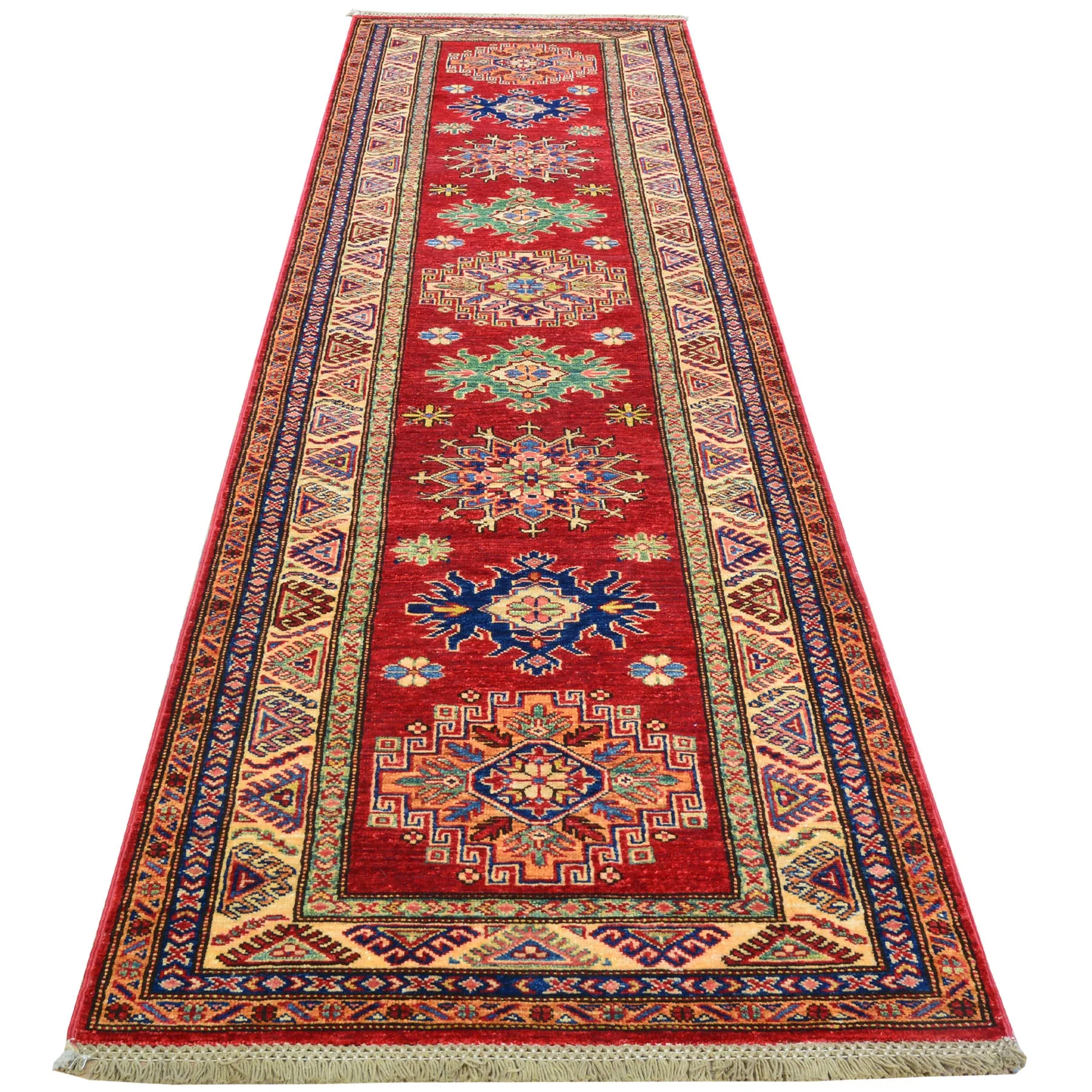 Hand-Knotted Caucasian Super Kazak Design Handmade 100% Wool (Size 2.7 X 9.11) Cwral-5979