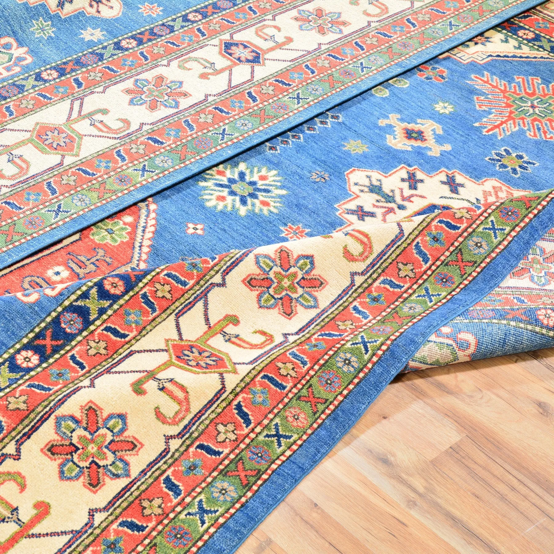 Hand-Knotted Caucasianl Tribal Kazak Handmade Wool Rug (Size 8.10 X 12.3) Brral-3882