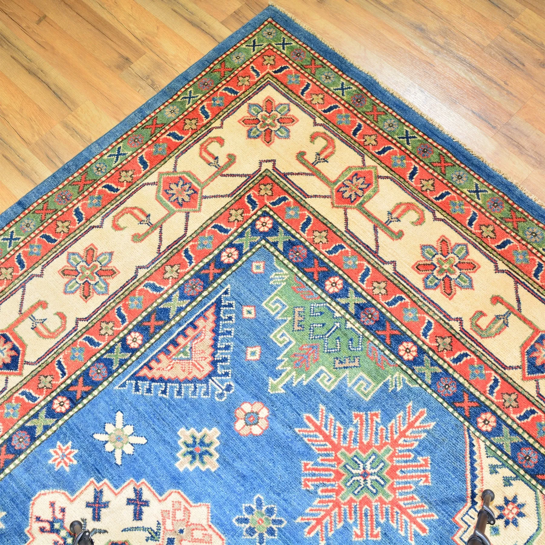 Hand-Knotted Caucasianl Tribal Kazak Handmade Wool Rug (Size 8.10 X 12.3) Brral-3882