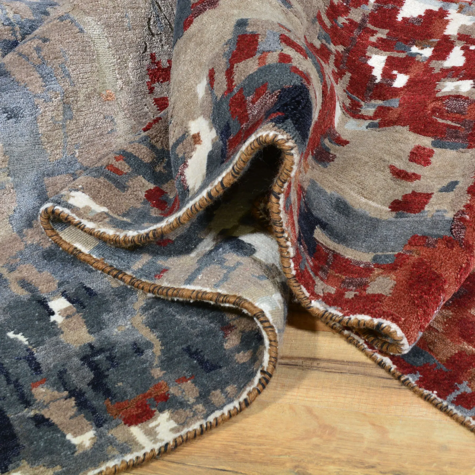 Hand-Knotted Contemporary Modern Abstract Wool Handmade Rug (Size 10.0 X 13.7) Cwral-7278