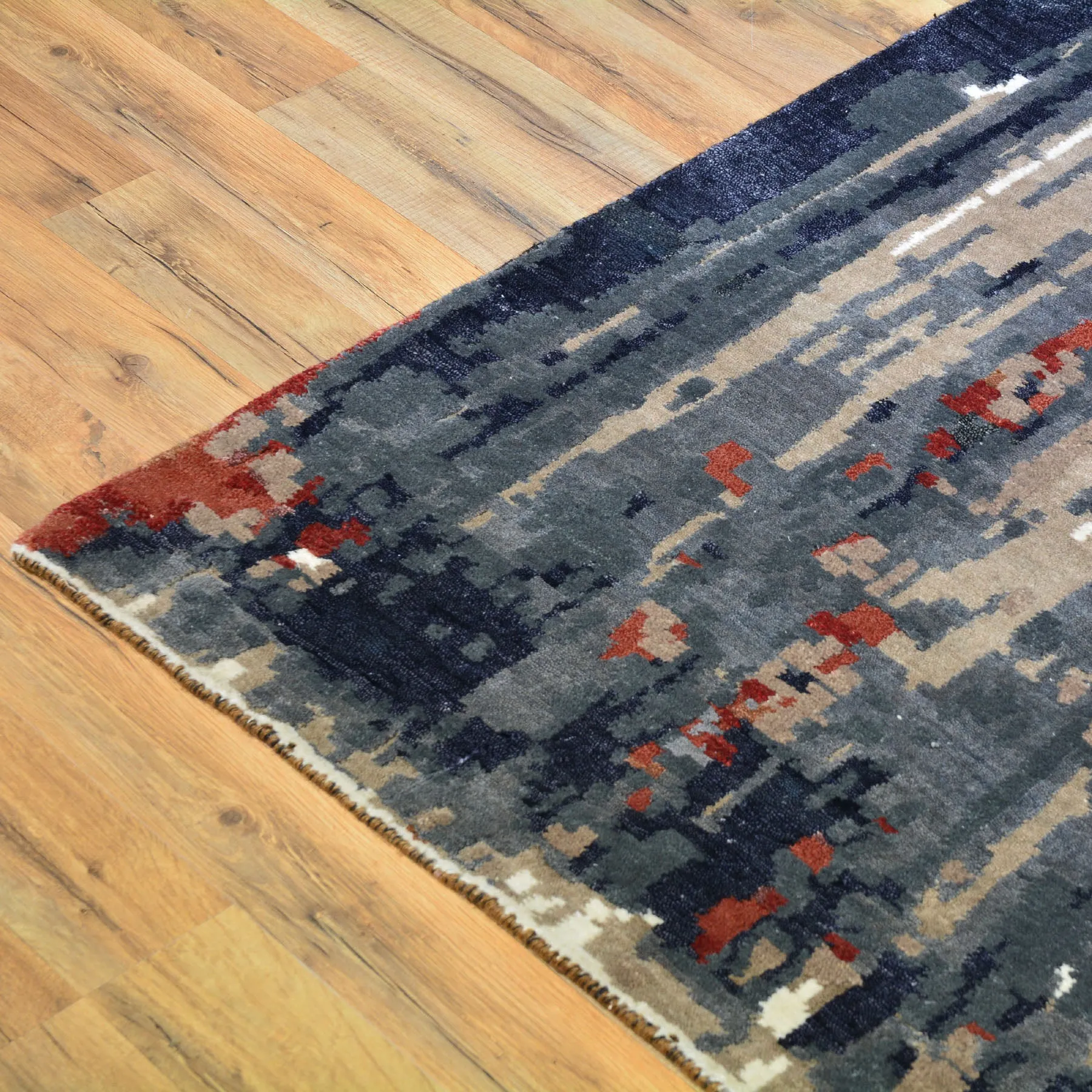 Hand-Knotted Contemporary Modern Abstract Wool Handmade Rug (Size 10.0 X 13.7) Cwral-7278