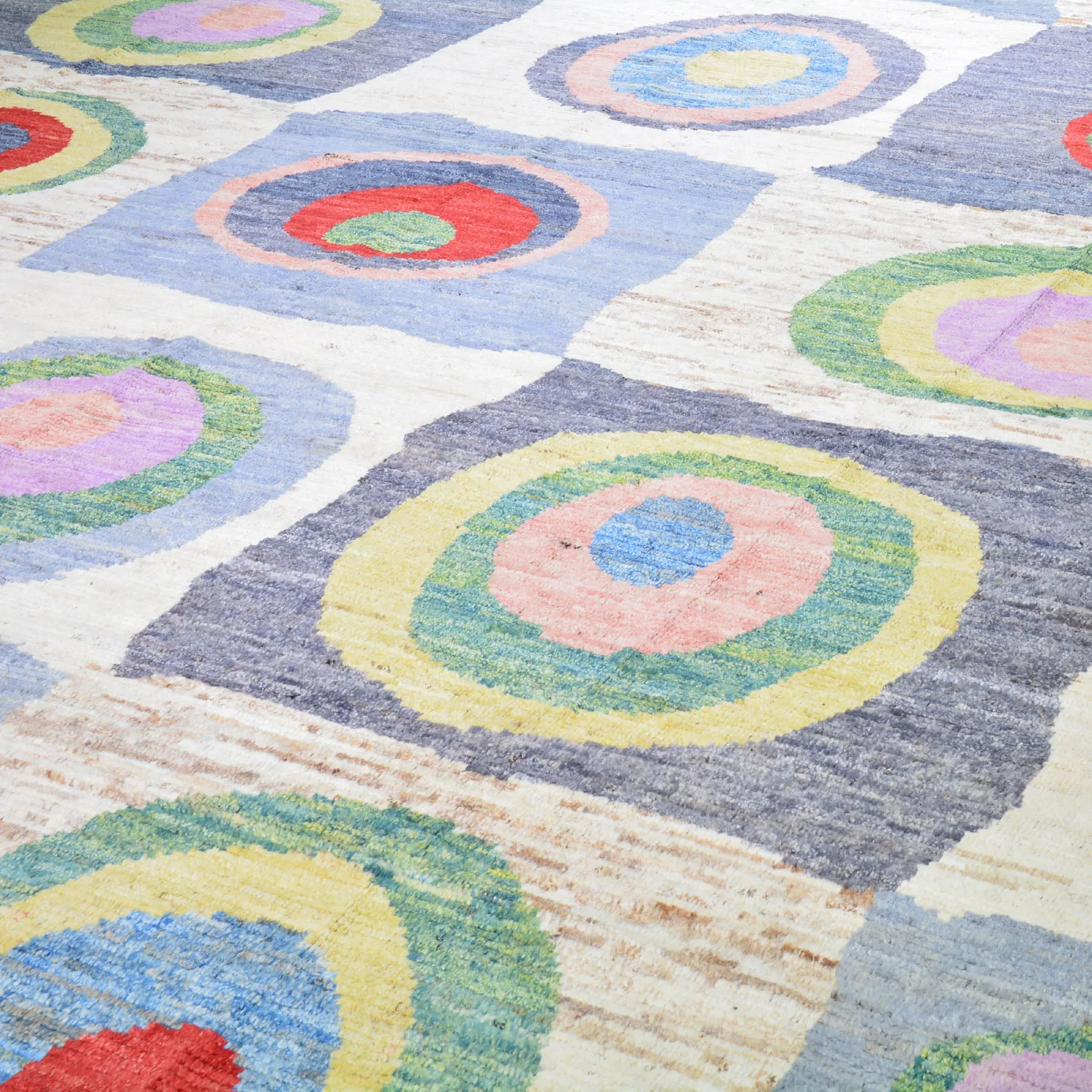 Hand-Knotted Contemporary Modern Abstract Wool Handmade Rug (Size 12.6 X 14.10) Cwral-8451