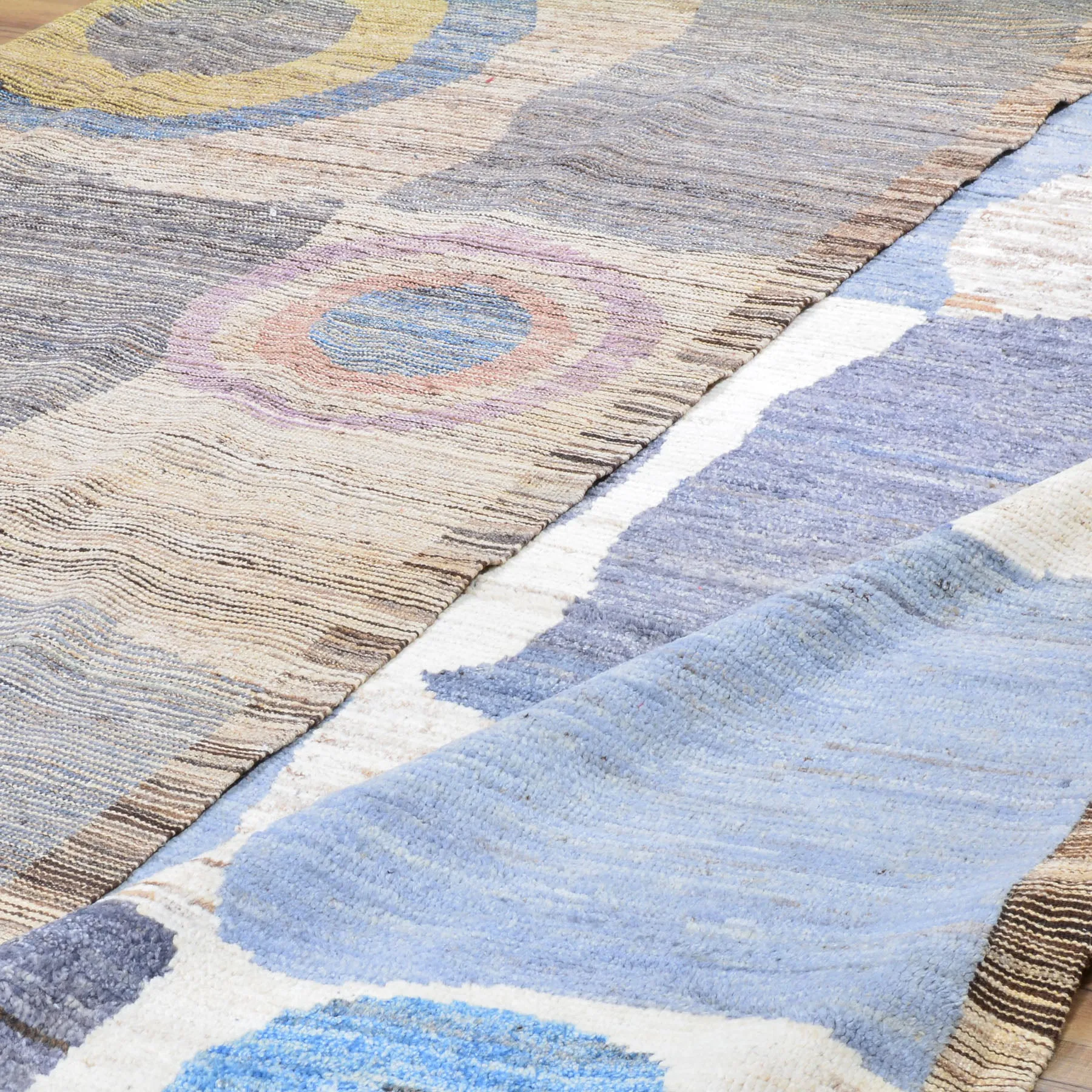 Hand-Knotted Contemporary Modern Abstract Wool Handmade Rug (Size 12.6 X 14.10) Cwral-8451