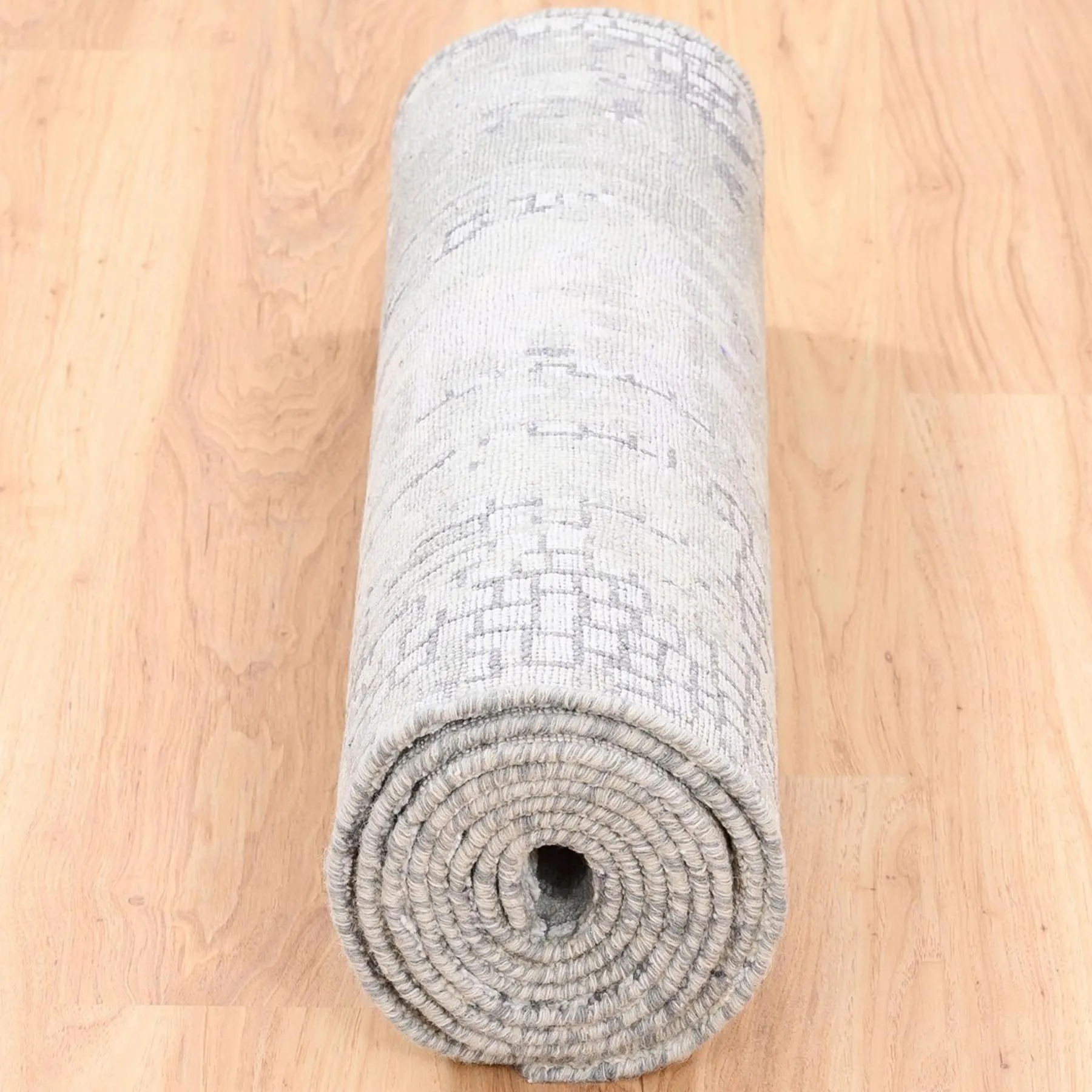 Hand-Knotted Contemporary Modern Abstract Wool Handmade Rug (Size 2.7 X 9.8) Cwral-8631