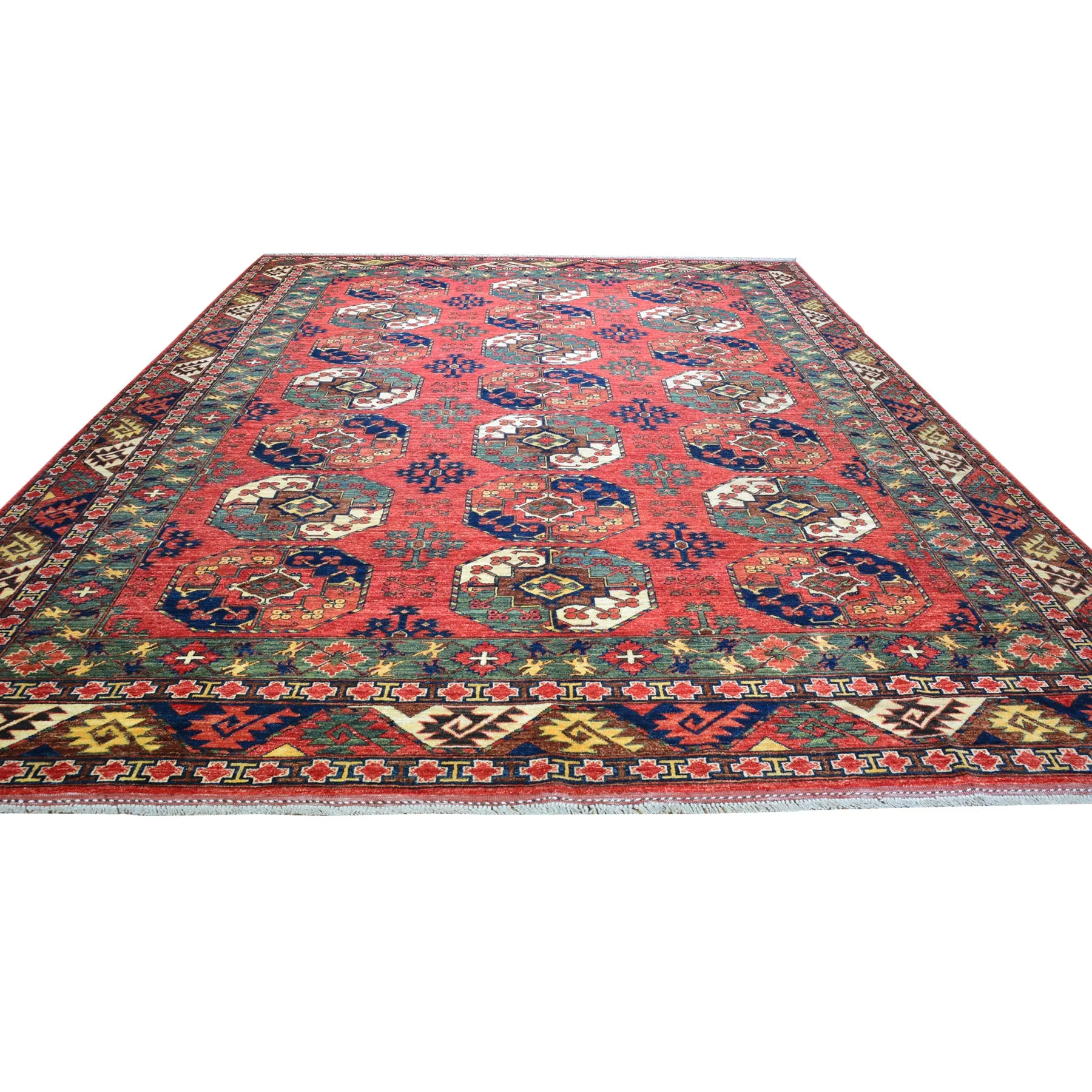 Hand-Knotted Ersari Tribal Handmade Pure Wool Rug (Size 8.8 X 11.5) Cwral-8157