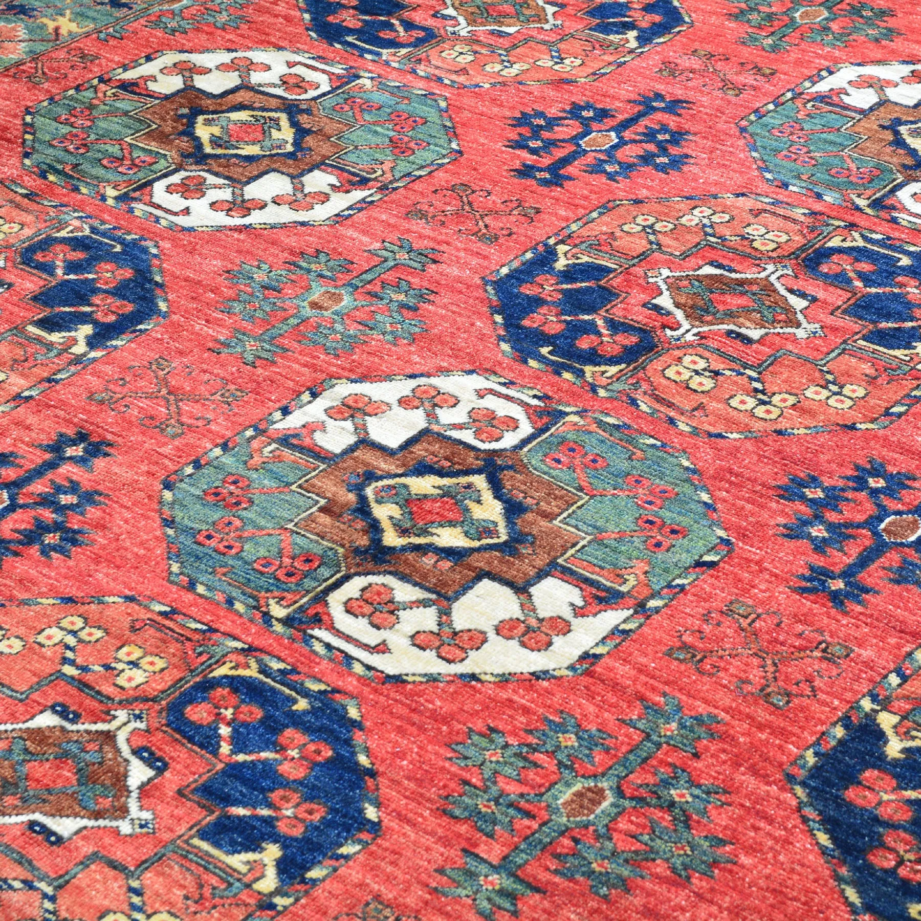 Hand-Knotted Ersari Tribal Handmade Pure Wool Rug (Size 8.8 X 11.5) Cwral-8157