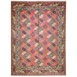 Hand-Knotted Ersari Tribal Handmade Pure Wool Rug (Size 8.8 X 11.5) Cwral-8157