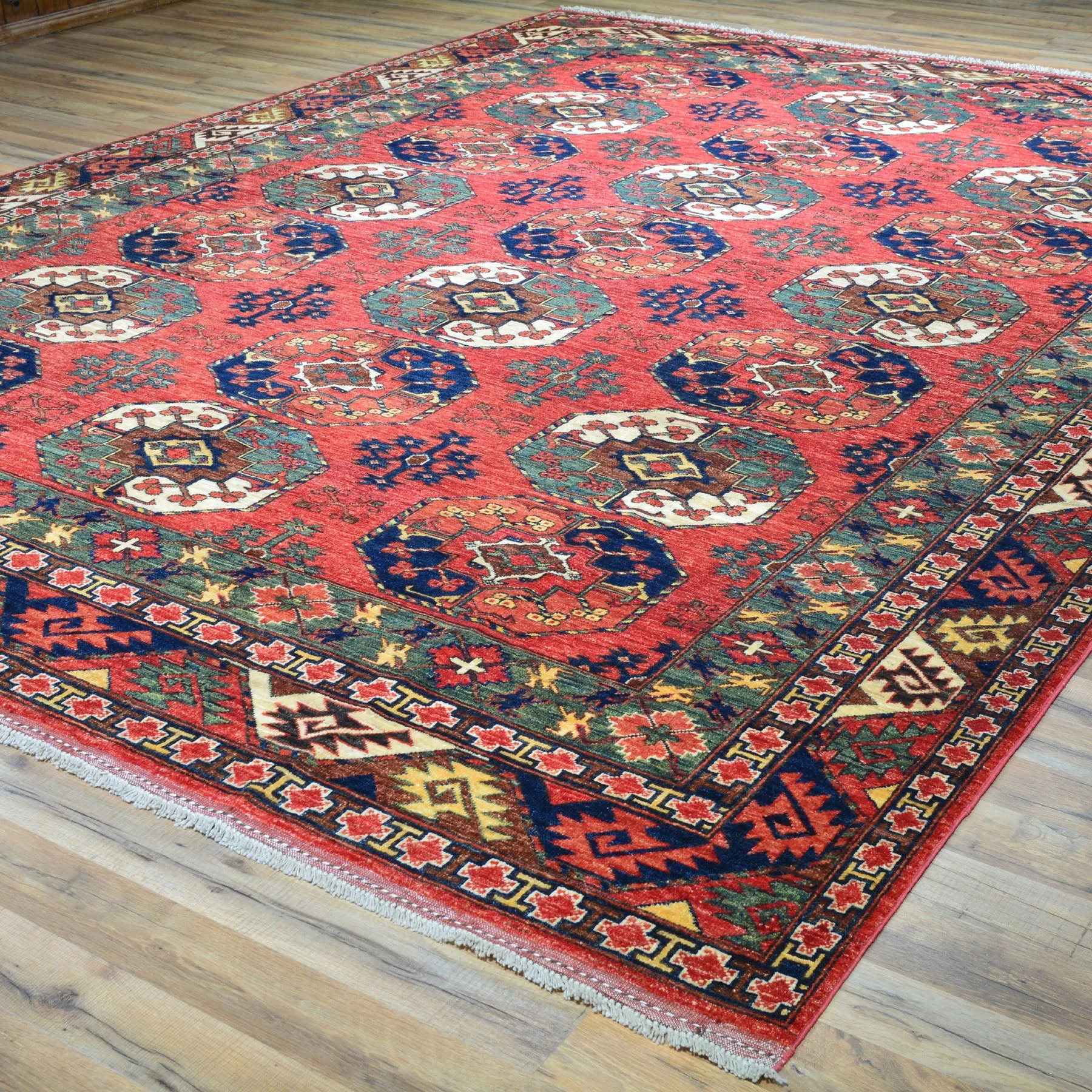 Hand-Knotted Ersari Tribal Handmade Pure Wool Rug (Size 8.8 X 11.5) Cwral-8157