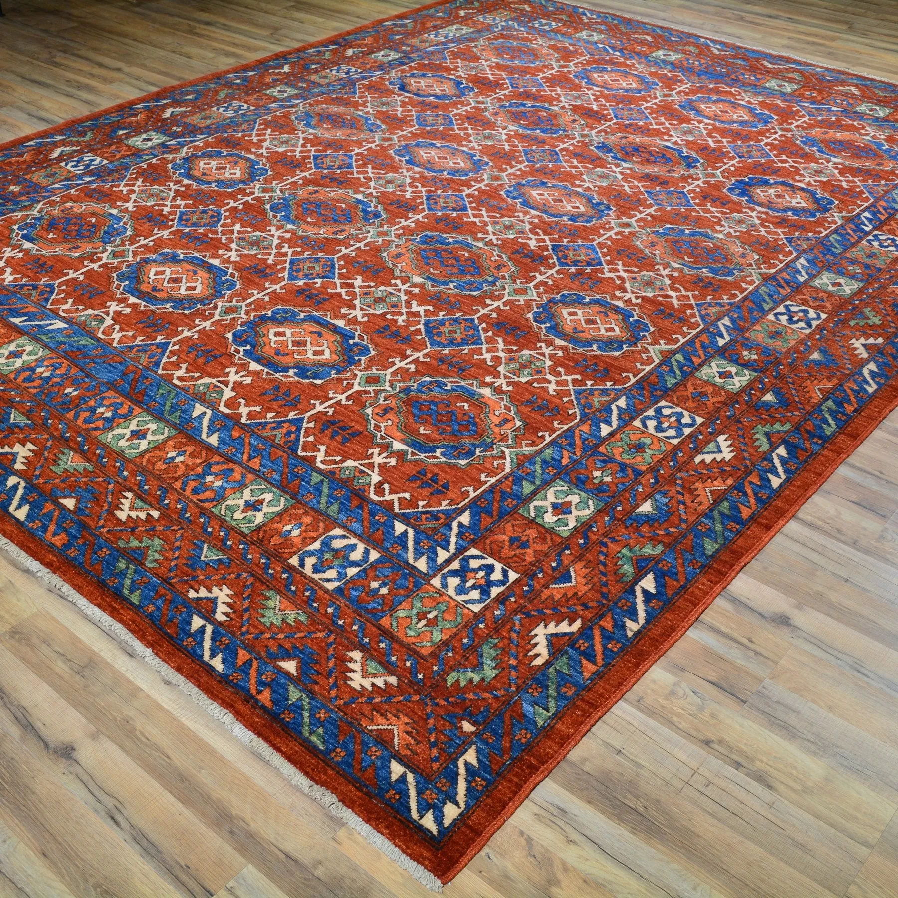 Hand-Knotted Ersari Tribal Handmade Wool Rug (Size 8.11 X 11.2) Brral-4767
