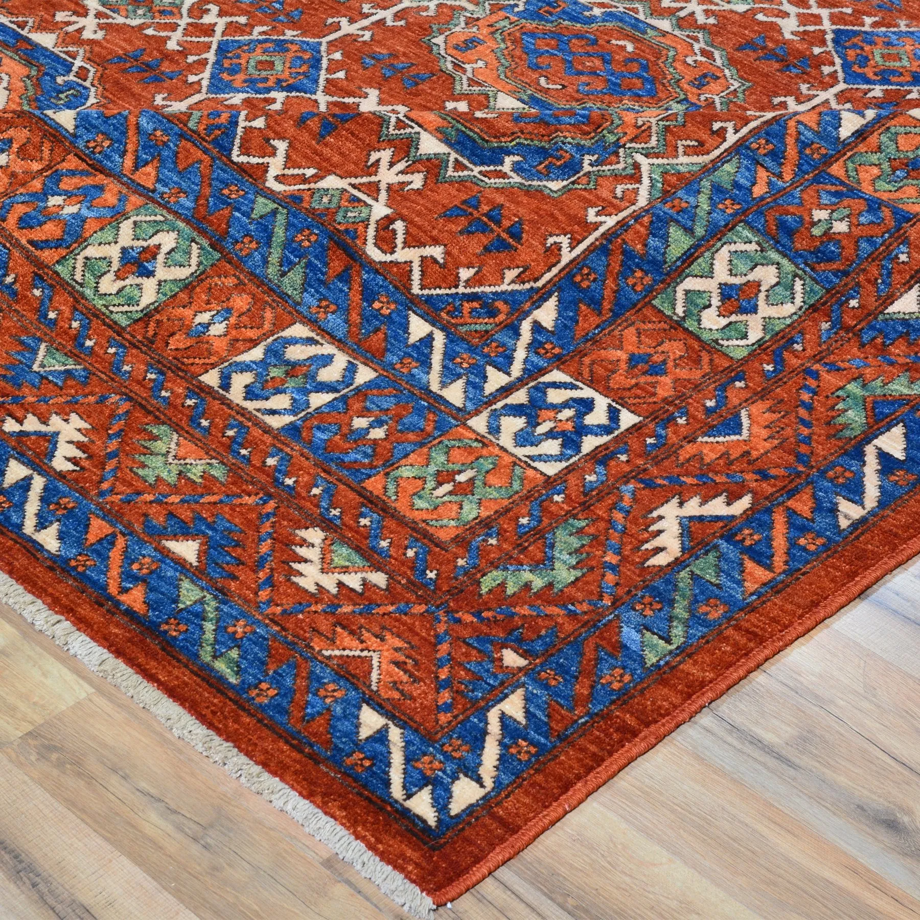 Hand-Knotted Ersari Tribal Handmade Wool Rug (Size 8.11 X 11.2) Brral-4767