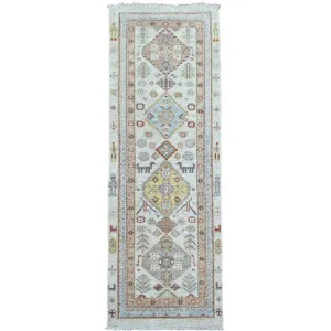 Hand-Knotted Fine Afghan Peshawar Oushak Design 100% Wool (Size 2.8 X 7.8) Cwral-8934