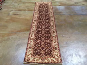 Hand-Knotted Fine Afghan Ziegler Chobi Design 100% Wool Rug (Size 2.6 X 9.6) Brrsf-387