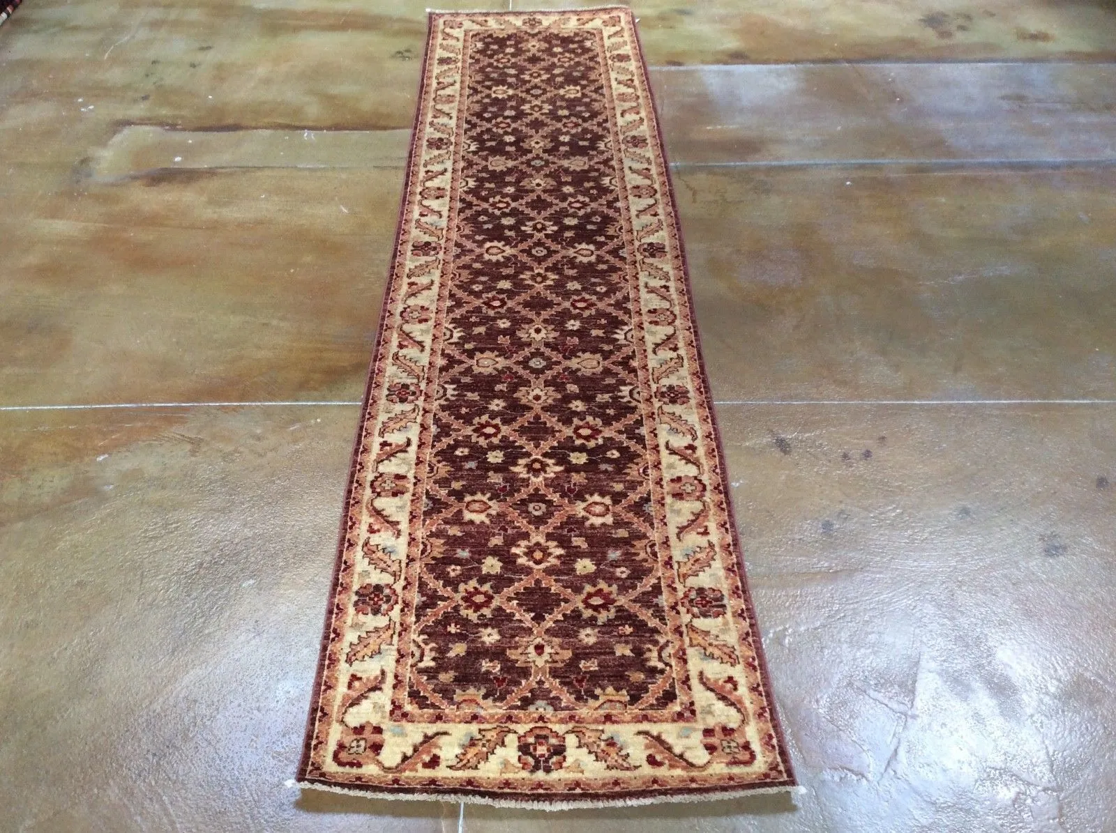 Hand-Knotted Fine Afghan Ziegler Chobi Design 100% Wool Rug (Size 2.6 X 9.6) Brrsf-387