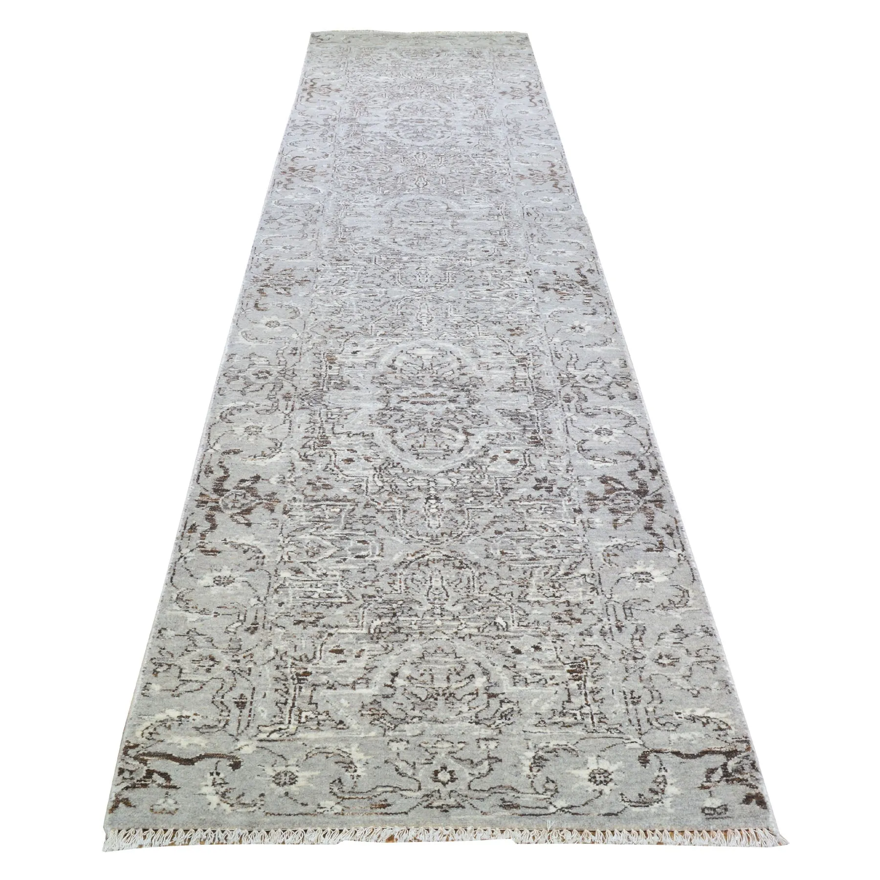 Hand-Knotted Fine Modern Broken Design Handmade 100% Wool Rug (Size 2.8 X 12.0) Brral-4488