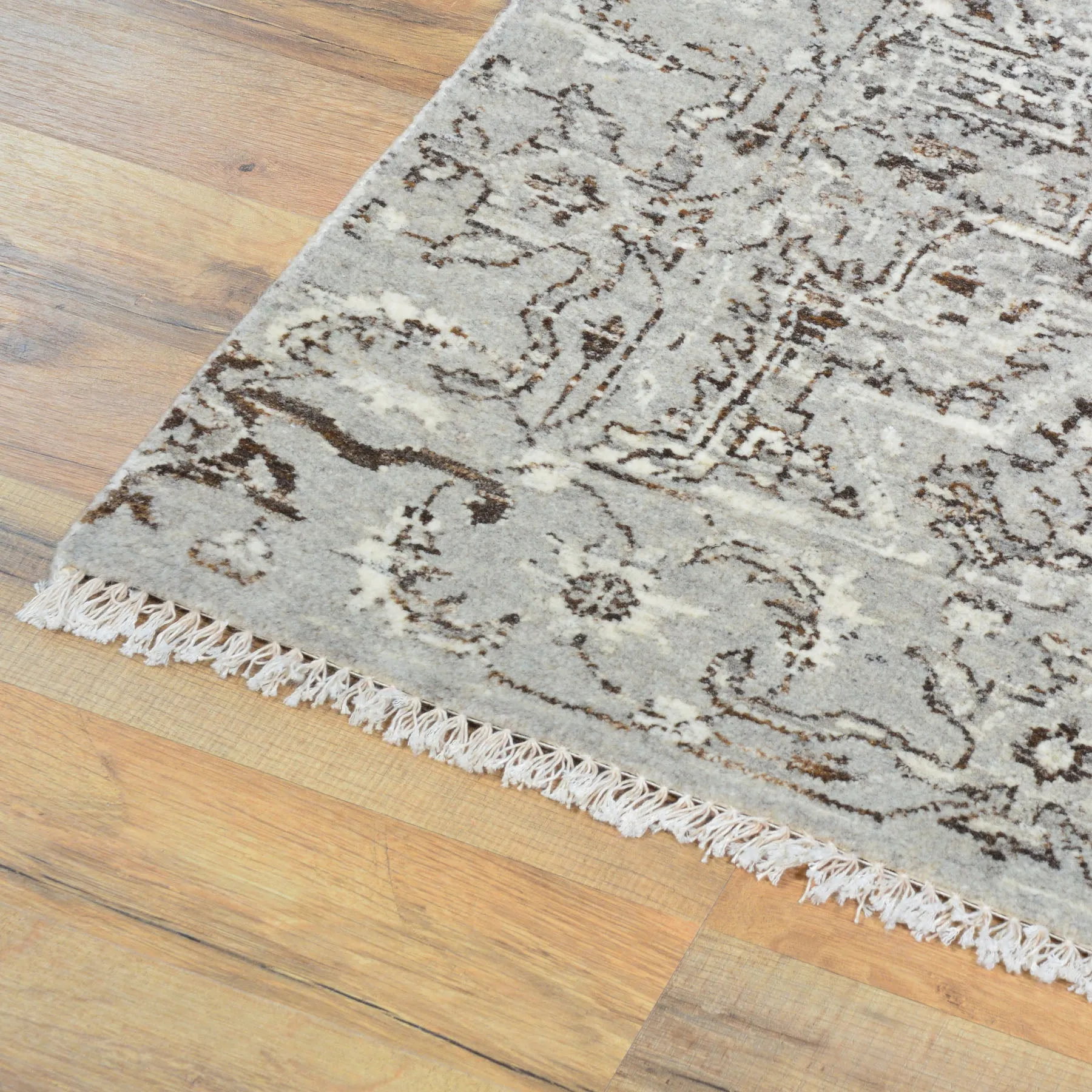 Hand-Knotted Fine Modern Broken Design Handmade 100% Wool Rug (Size 2.8 X 12.0) Brral-4488