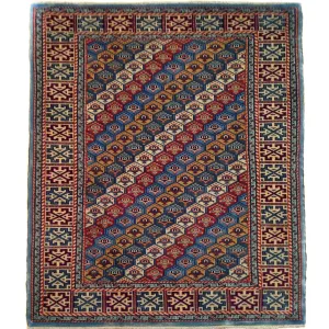 Hand-Knotted Fine Oriental Afghan Tribal Wool Handmade Rug (Size 3.5 X 5.2) Brral-507