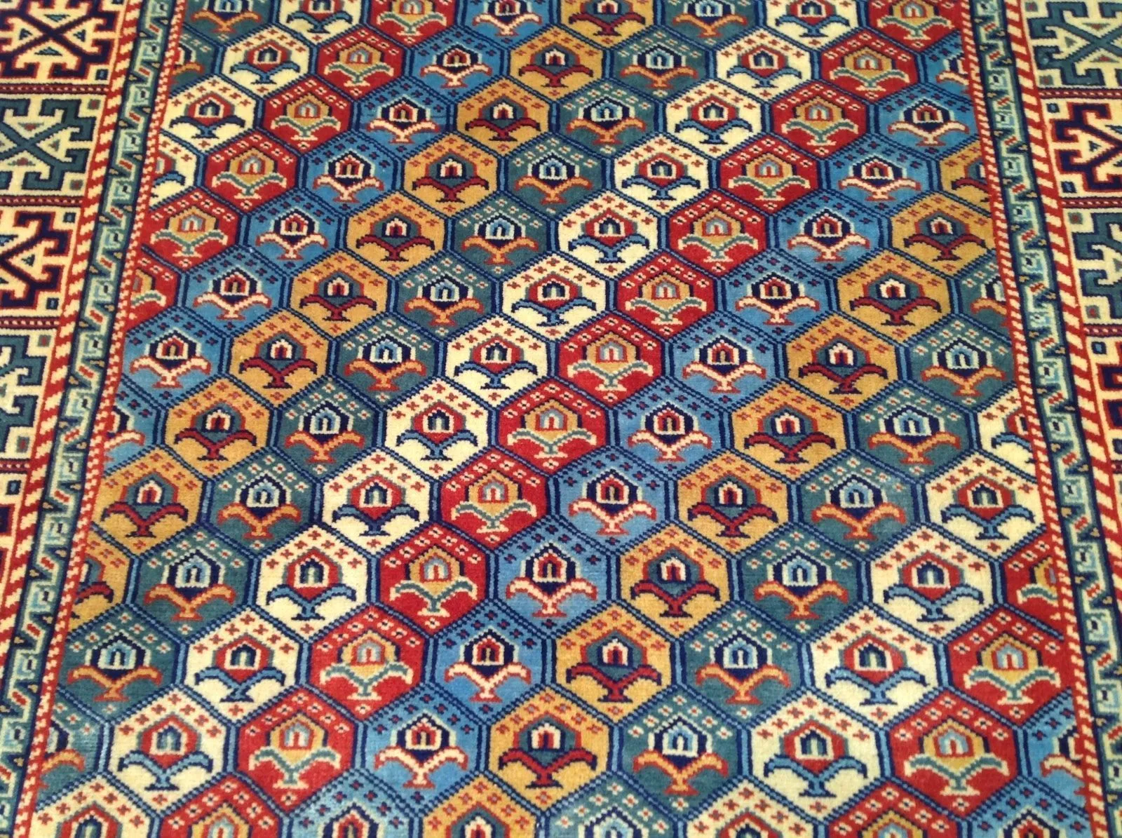 Hand-Knotted Fine Oriental Afghan Tribal Wool Handmade Rug (Size 3.5 X 5.2) Brral-507