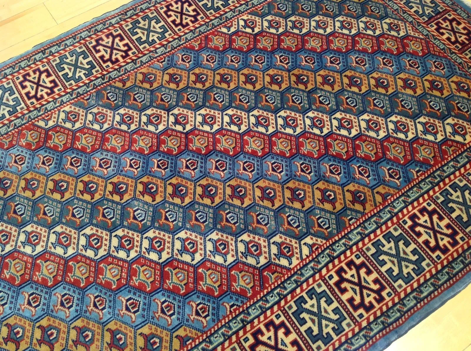 Hand-Knotted Fine Oriental Afghan Tribal Wool Handmade Rug (Size 3.5 X 5.2) Brral-507