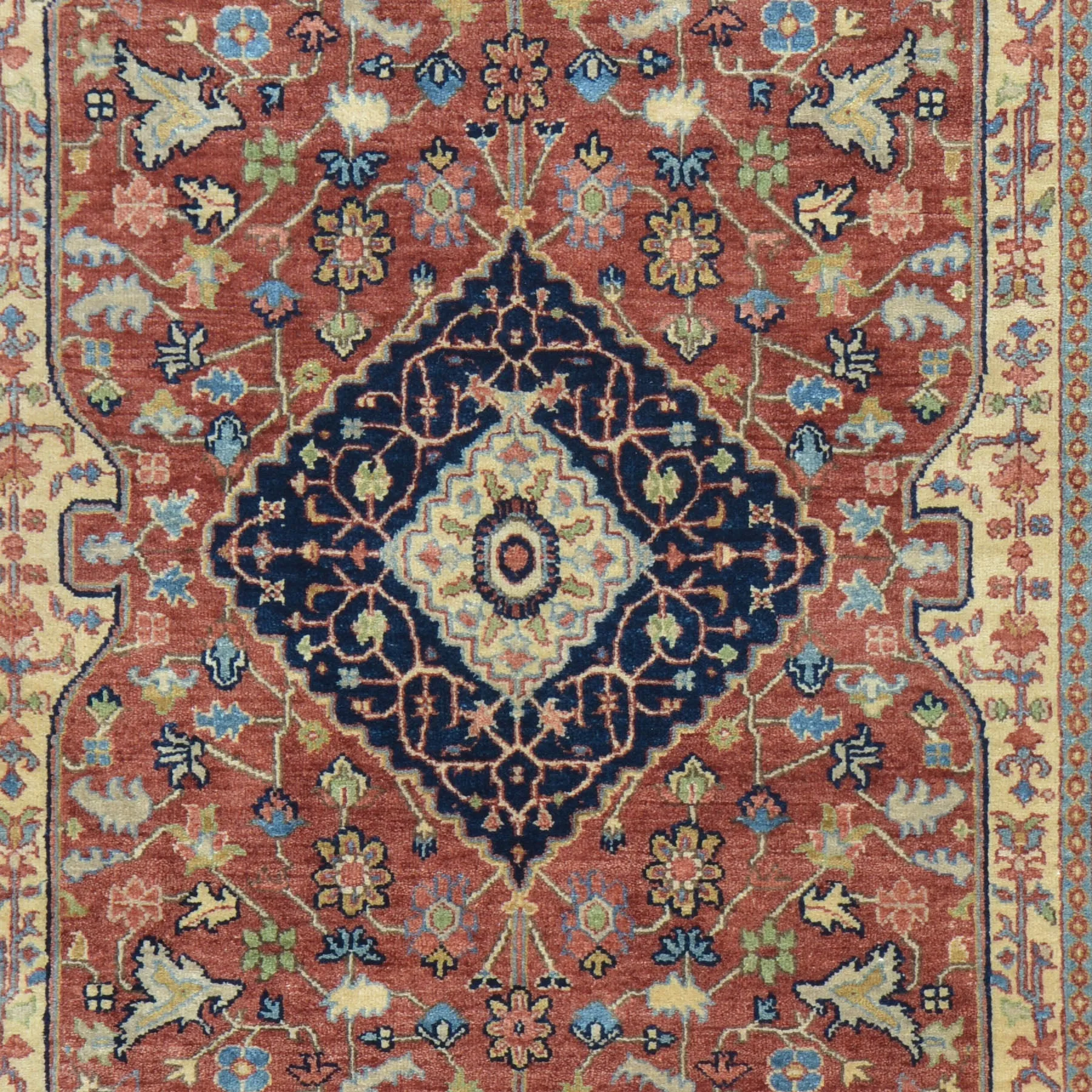 Hand-Knotted Fine Oriental Heriz Design Wool Handmade Rug (Size 4.1 X 6.2) Cwral-9093