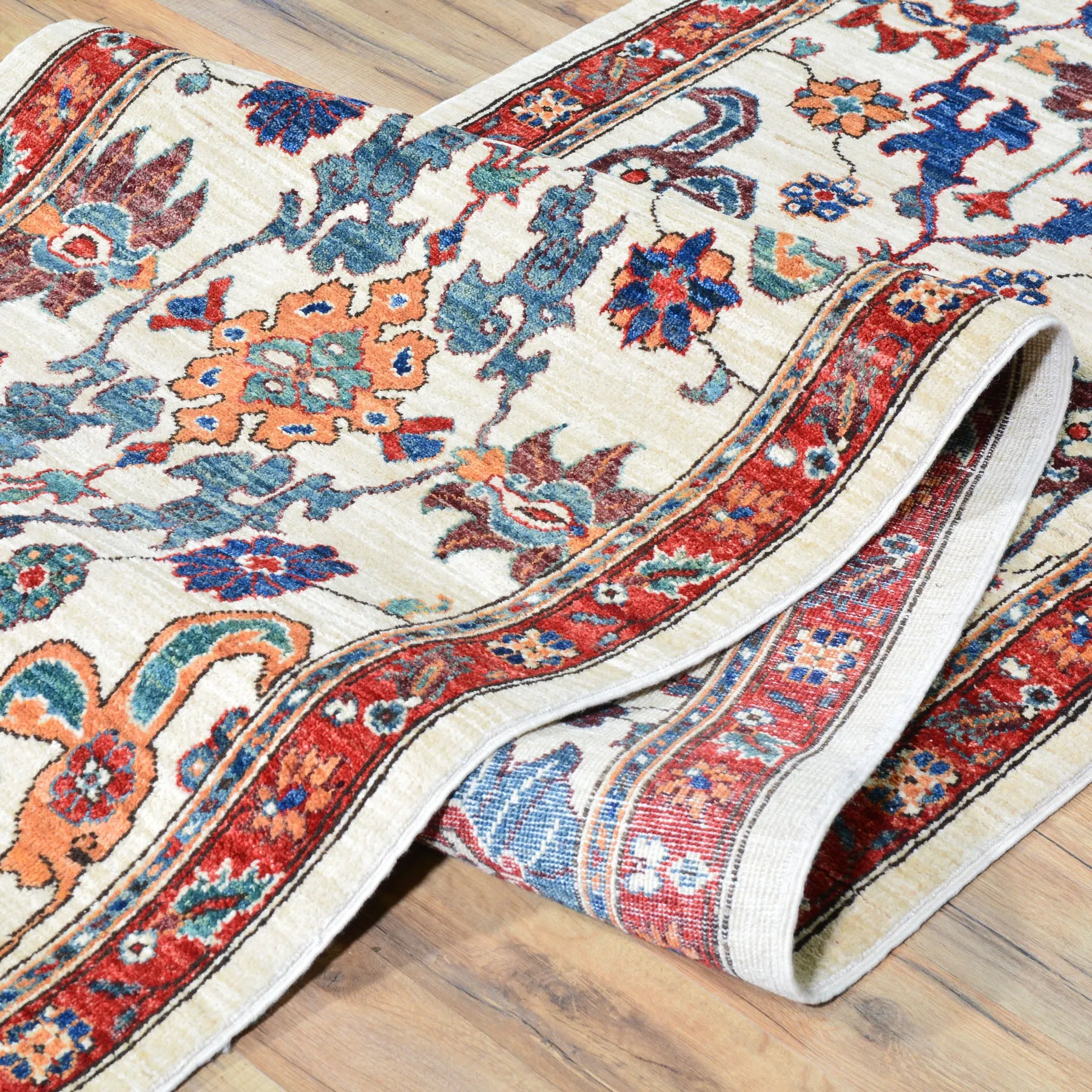 Hand-Knotted Fine Peshawar Chobi Design 100% Wool Rug (Size 2.5 X 11.8) Brrsf-1824