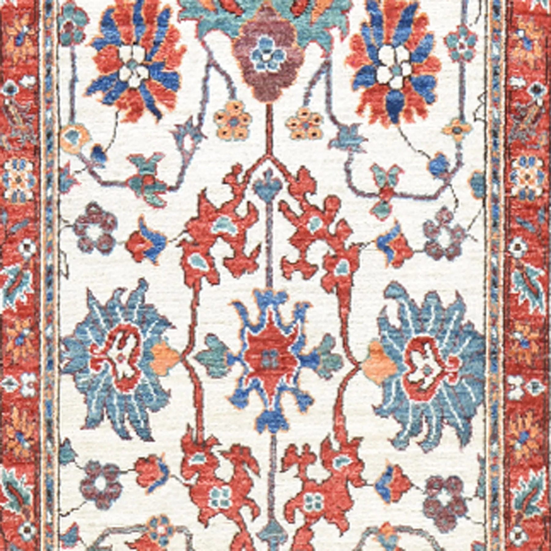 Hand-Knotted Fine Peshawar Chobi Design 100% Wool Rug (Size 2.5 X 11.8) Brrsf-1824