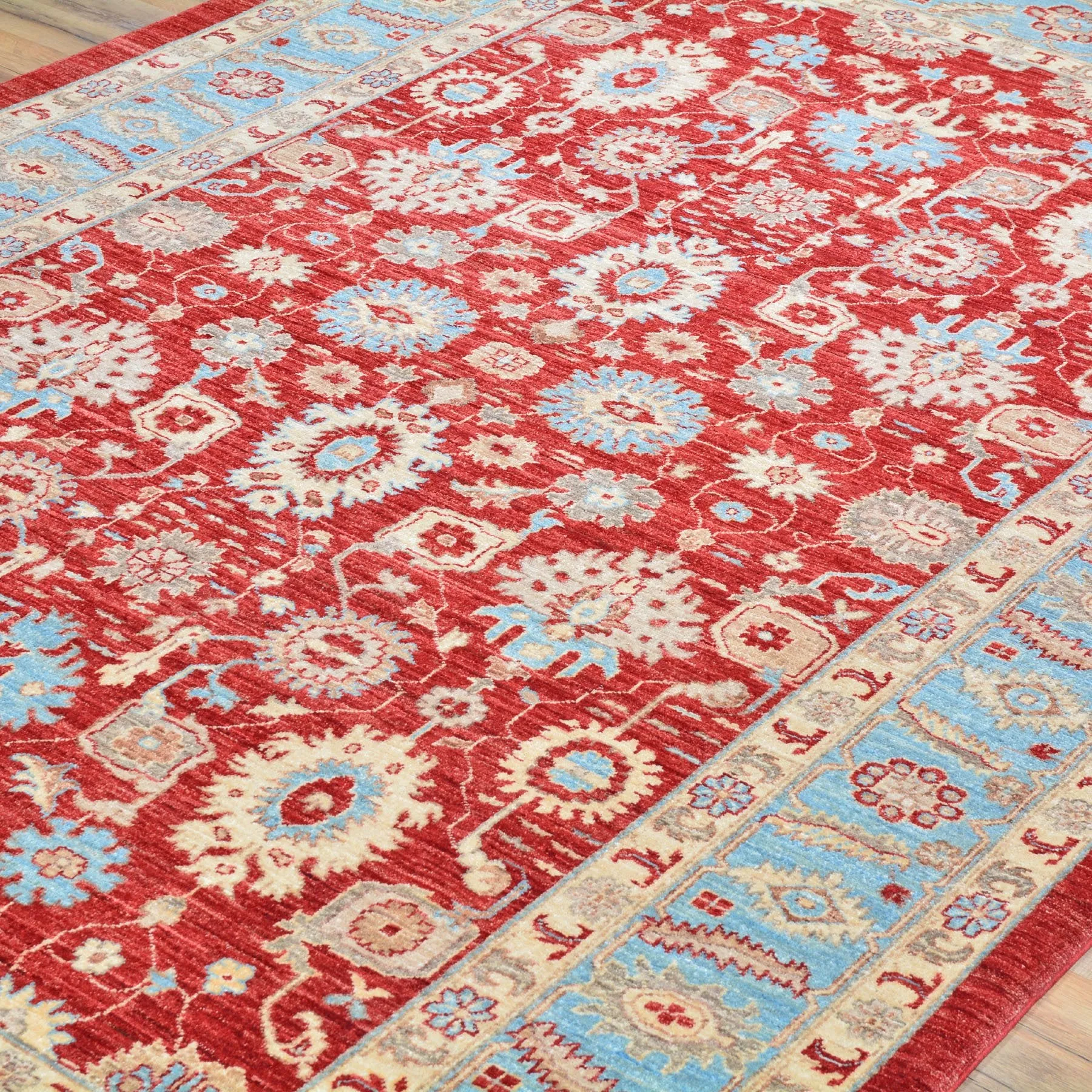 Hand-Knotted Fine Peshawar Chobi Wool Oushak Design Rug (Size 6.0 X 9.0) Brral-309