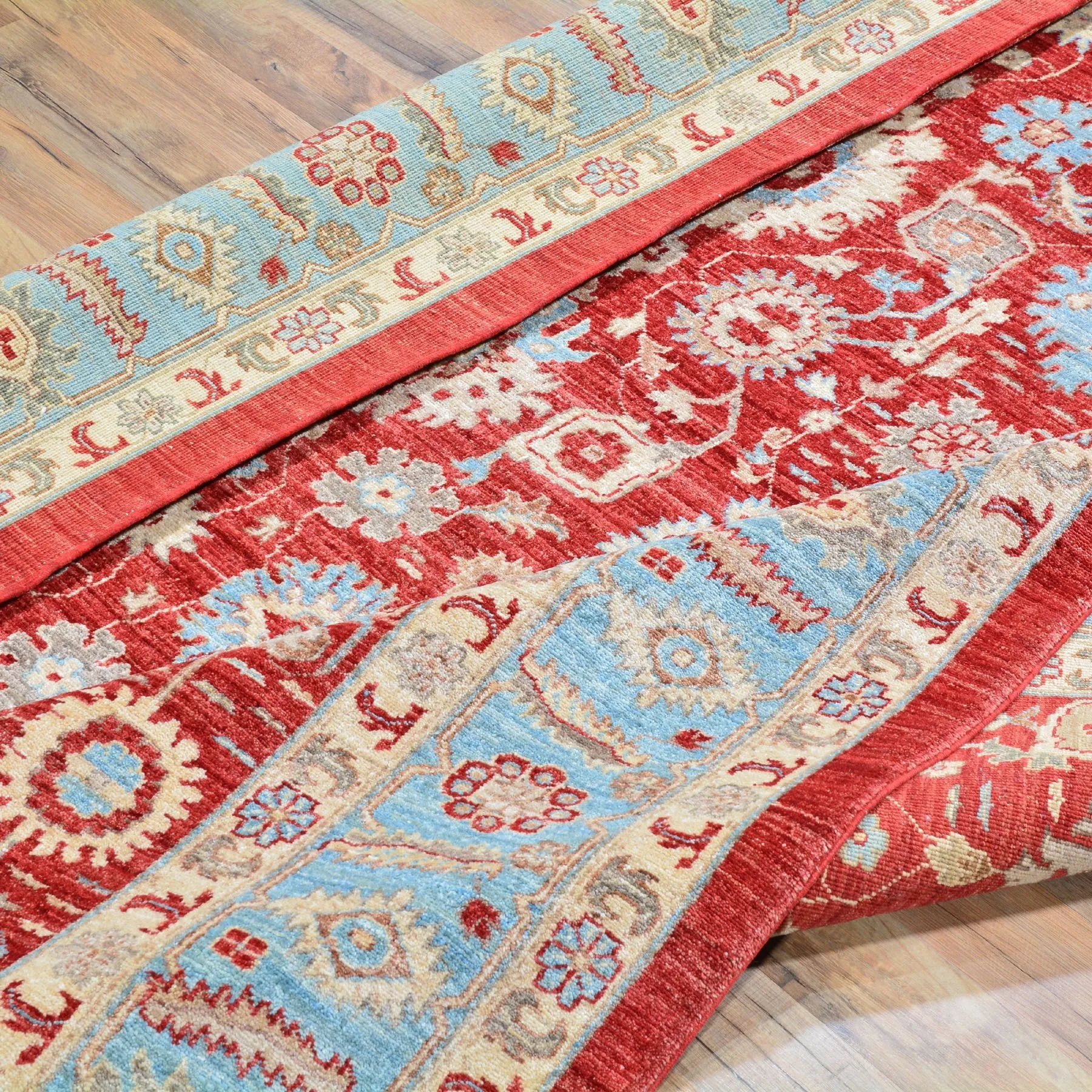 Hand-Knotted Fine Peshawar Chobi Wool Oushak Design Rug (Size 6.0 X 9.0) Brral-309