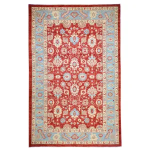 Hand-Knotted Fine Peshawar Chobi Wool Oushak Design Rug (Size 6.0 X 9.0) Brral-309