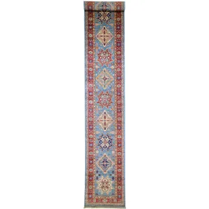 Hand-Knotted Fine Super Kazak Caucasian Design 100% Wool Rug (Size 2.8 X 17.2) Brrsf-1854