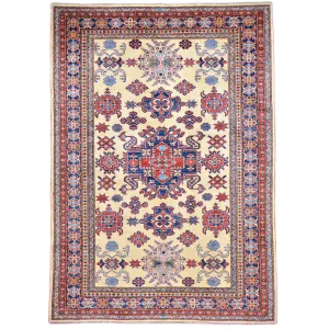 Hand-Knotted Fine Super Kazak Caucasian Design Wool Rug (Size 5.0 X 7.4) Brral-675