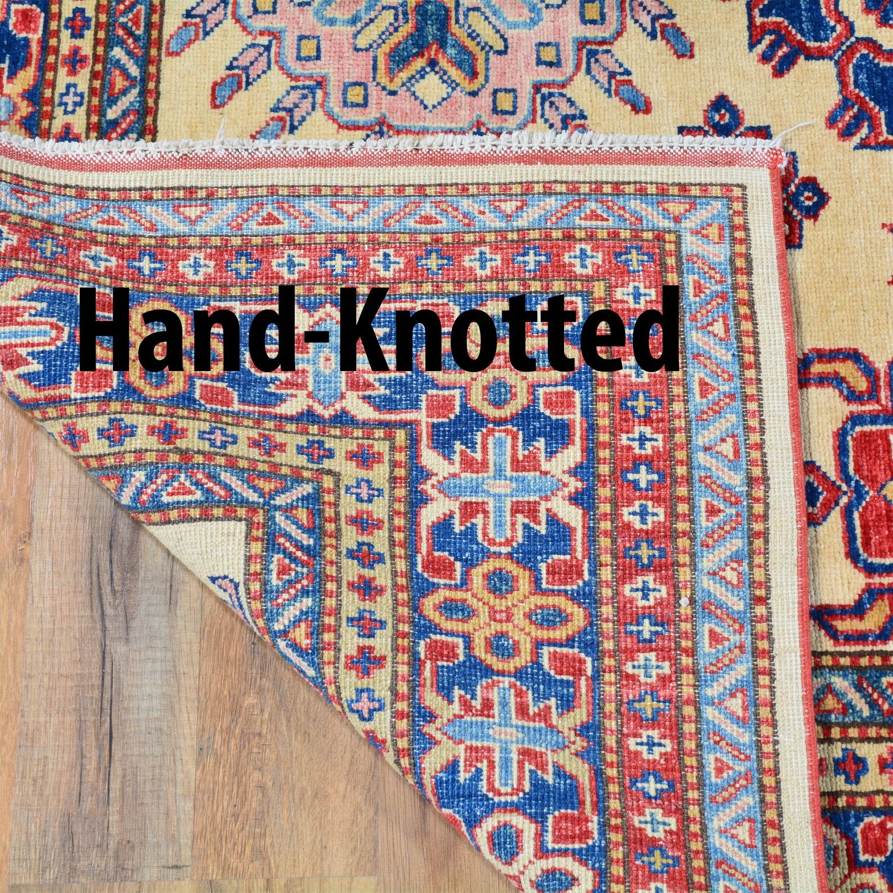 Hand-Knotted Fine Super Kazak Caucasian Design Wool Rug (Size 5.0 X 7.4) Brral-675
