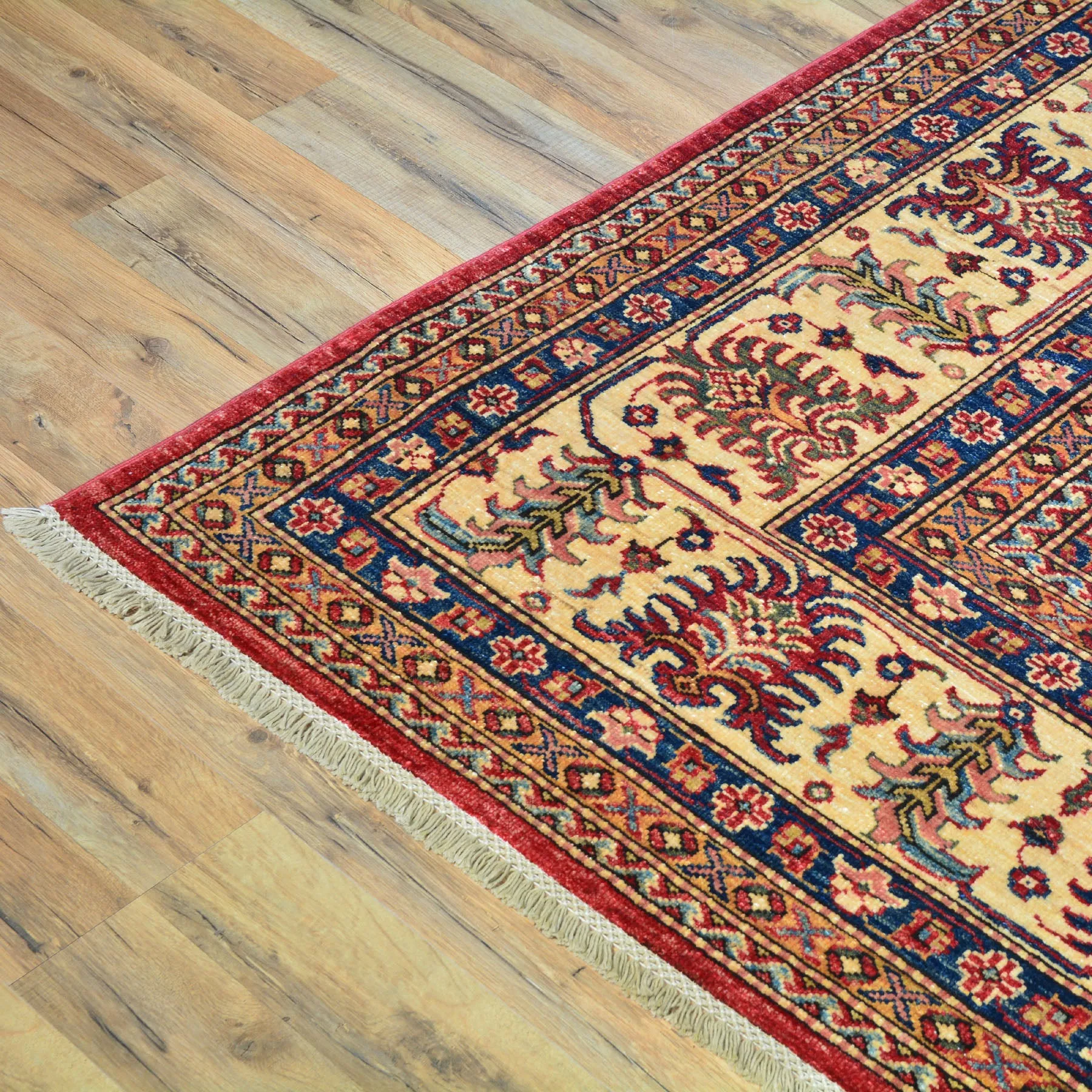 Hand-Knotted Fine Super Kazak Caucasian Design Wool Rug (Size 9.11 X 13.6) Brral-5568