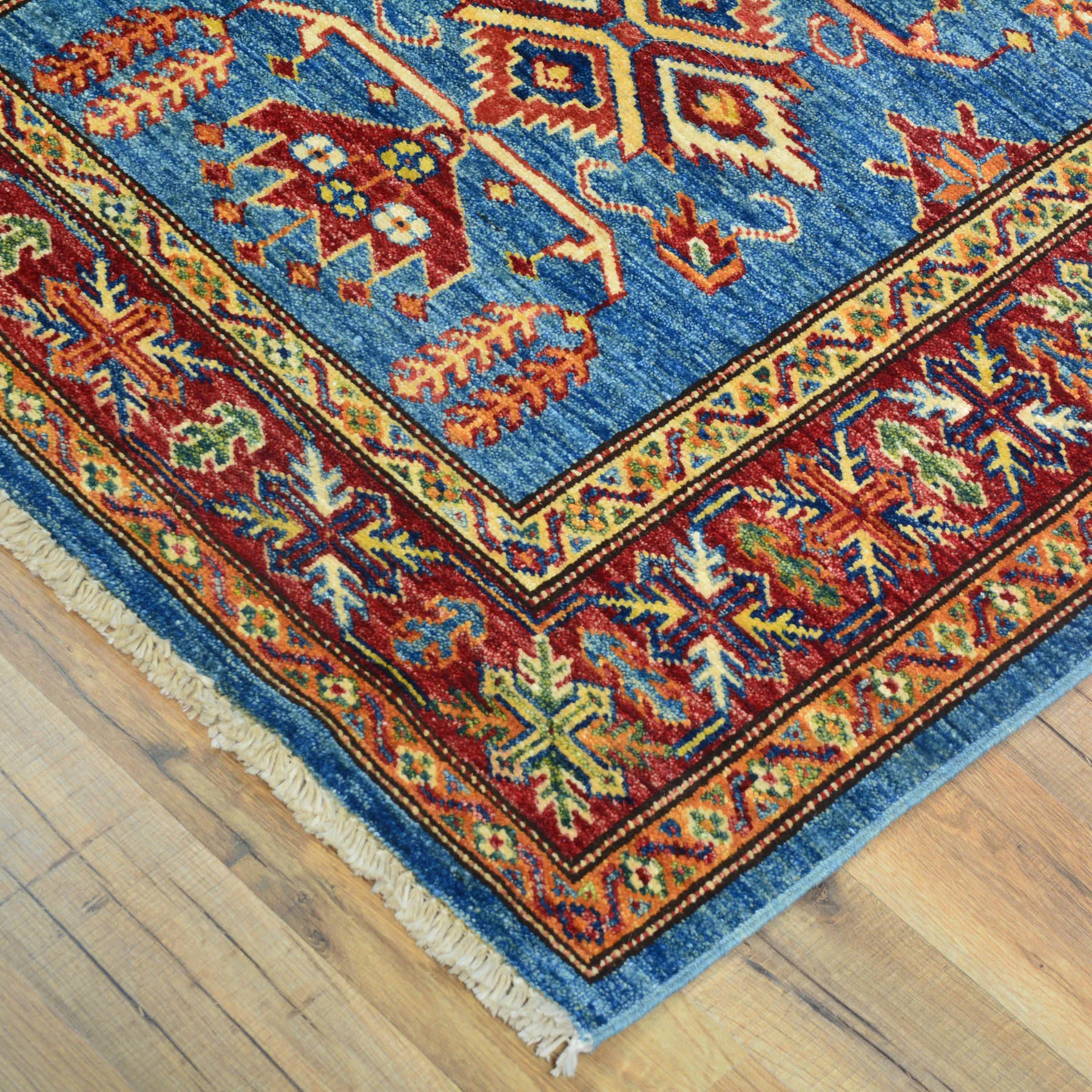 Hand-Knotted Fine Super Kazak Tribal Handmade 100% Wool Rug (Size 2.9 X 12.10) Cwral-4494