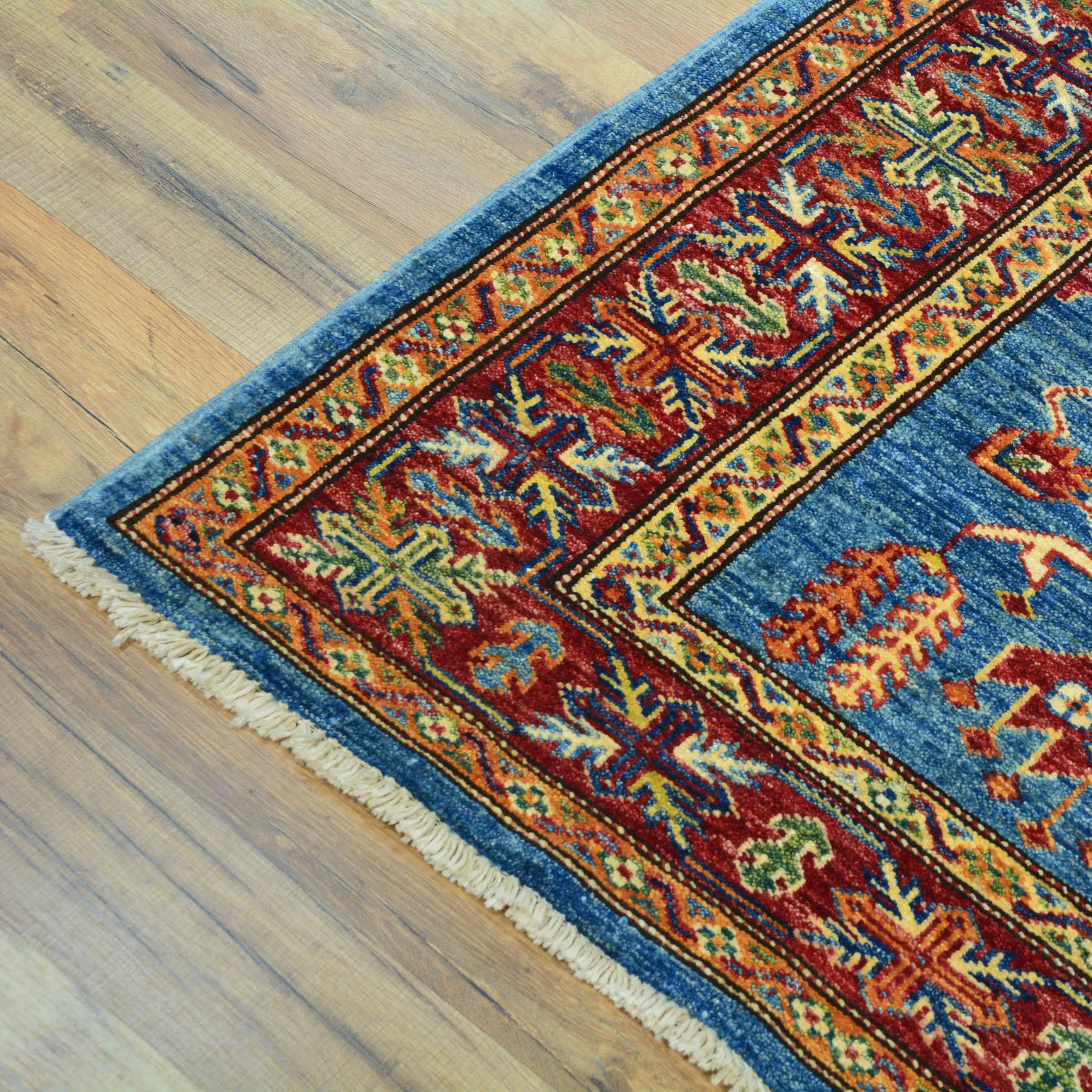 Hand-Knotted Fine Super Kazak Tribal Handmade 100% Wool Rug (Size 2.9 X 12.10) Cwral-4494