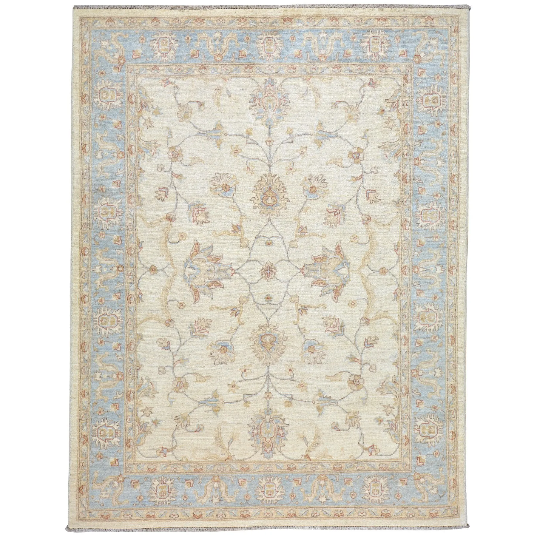 Hand-Knotted Fine Tribal Oushak Design Wool Rug (Size 5.0 X 6.8) Brral-3237