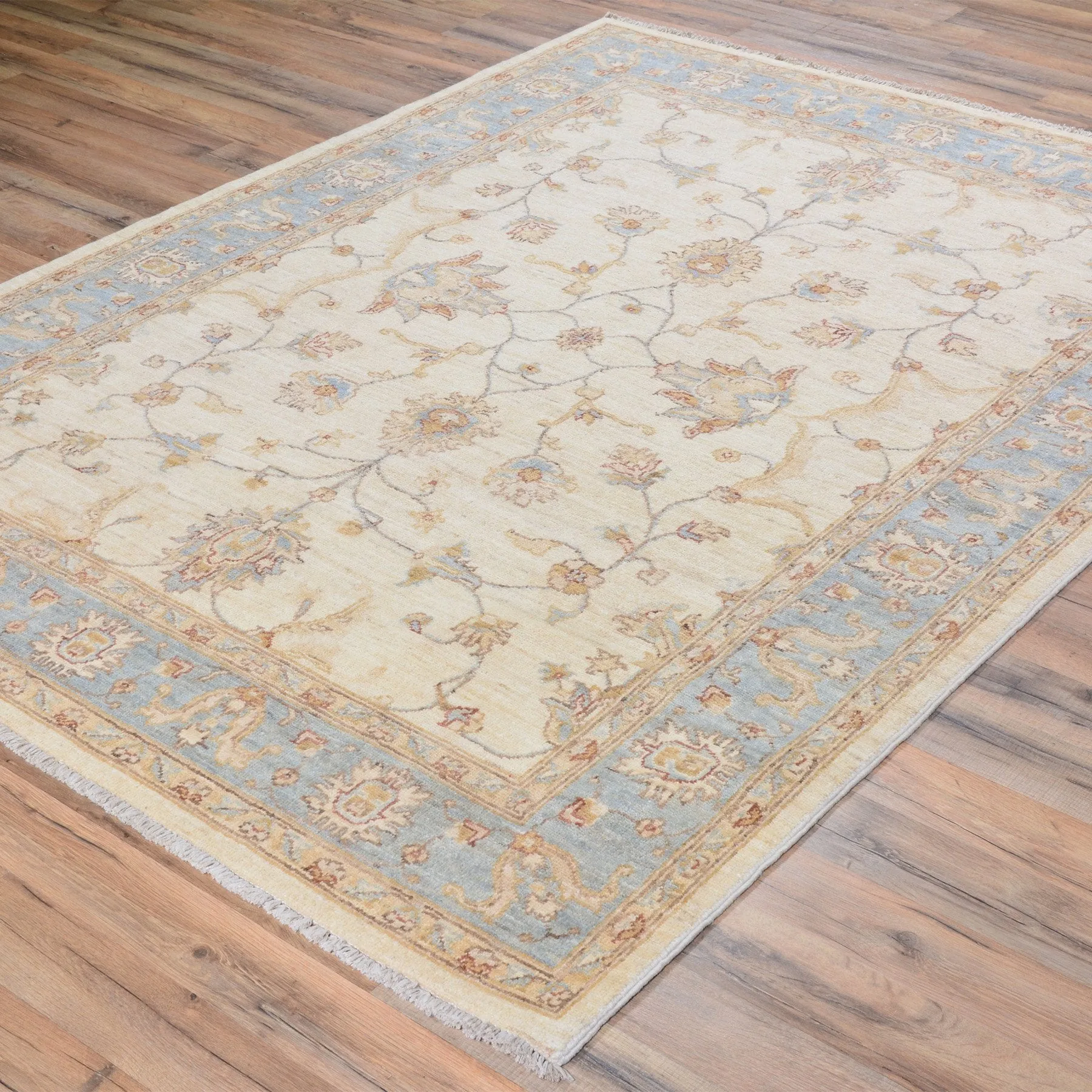 Hand-Knotted Fine Tribal Oushak Design Wool Rug (Size 5.0 X 6.8) Brral-3237