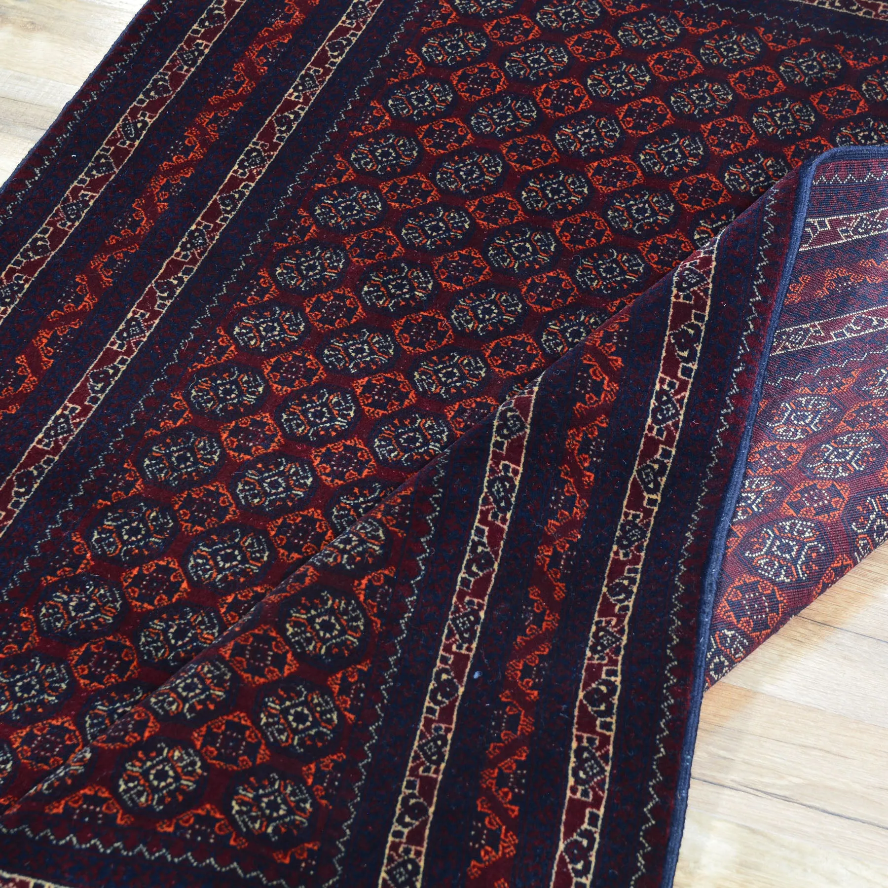 Hand-Knotted Fine Turkoman Bokhara Wool Handmade Rug (Size 3.4 X 5.0) Cwral-9711
