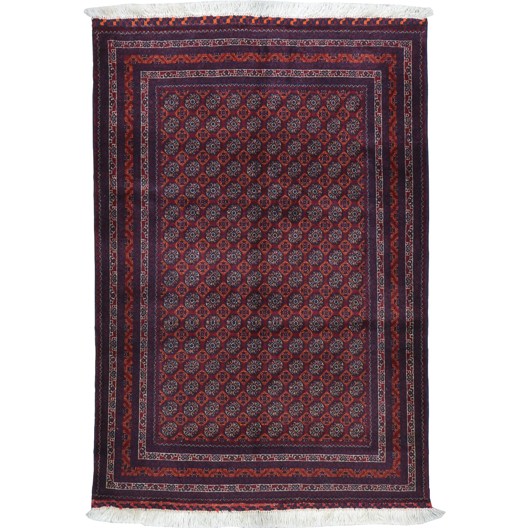 Hand-Knotted Fine Turkoman Bokhara Wool Handmade Rug (Size 3.4 X 5.0) Cwral-9711