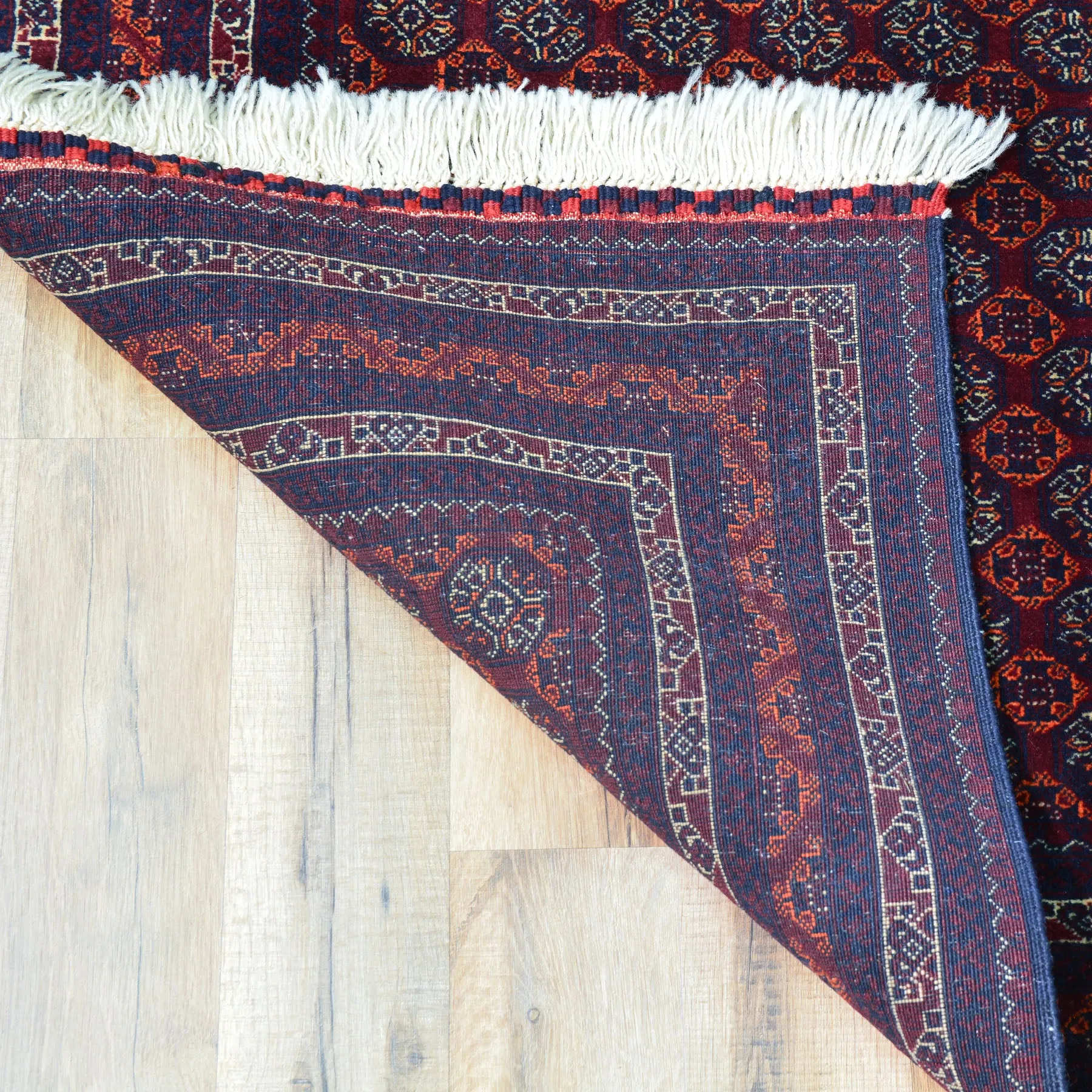 Hand-Knotted Fine Turkoman Bokhara Wool Handmade Rug (Size 3.4 X 5.0) Cwral-9711