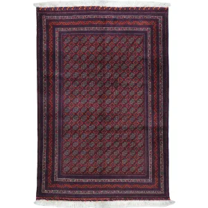 Hand-Knotted Fine Turkoman Bokhara Wool Handmade Rug (Size 3.4 X 5.0) Cwral-9711