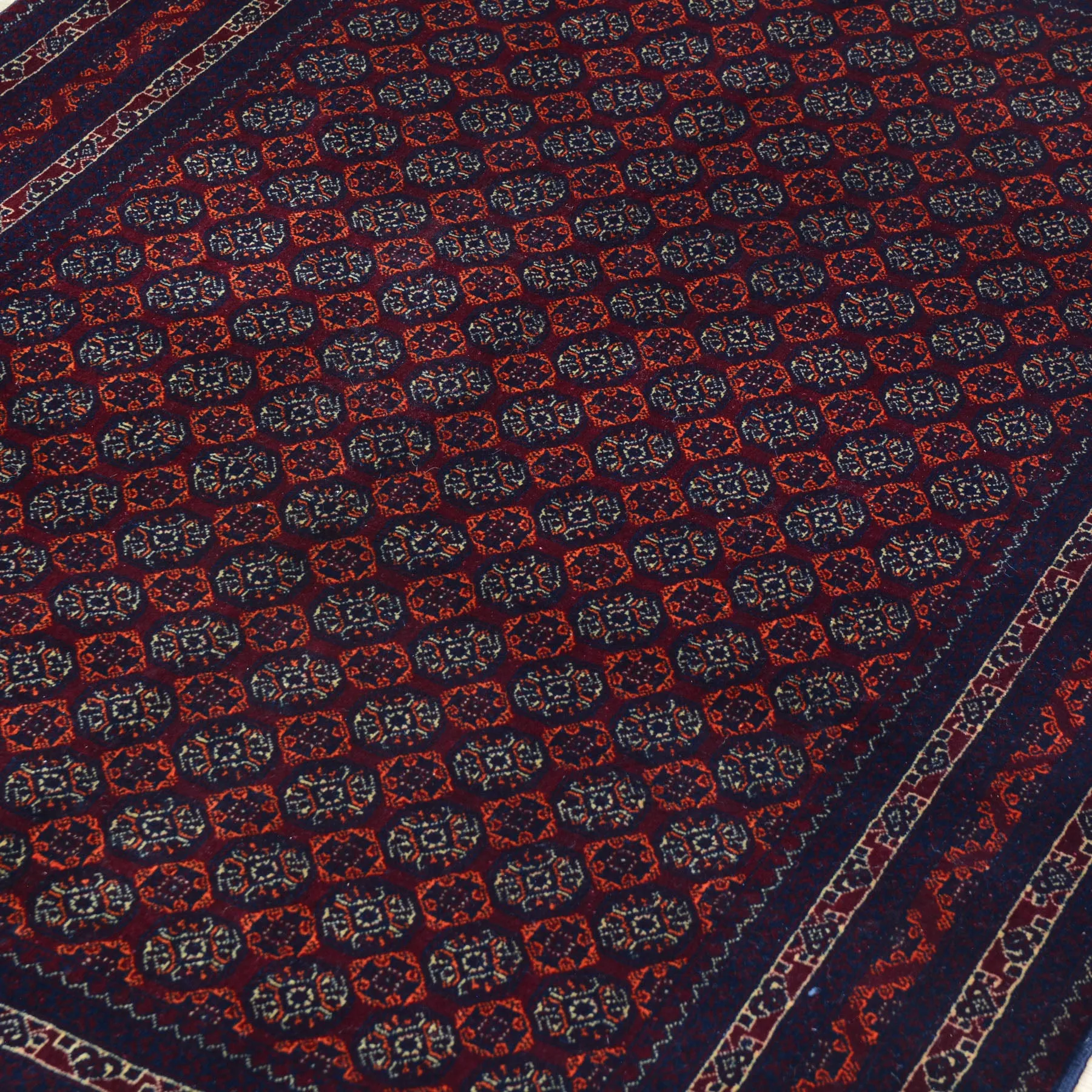 Hand-Knotted Fine Turkoman Bokhara Wool Handmade Rug (Size 3.4 X 5.0) Cwral-9711