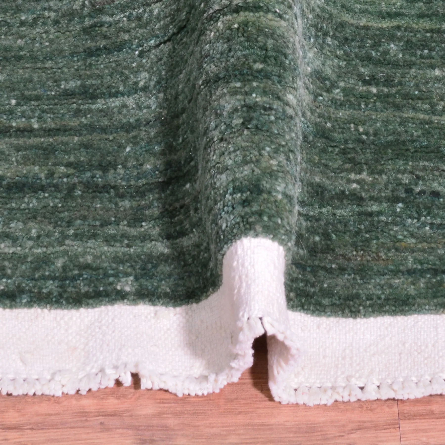 Hand-Knotted Green Contemporary Handmade Wool Rug (Size 2.8 X 10.2) Cwral-8763