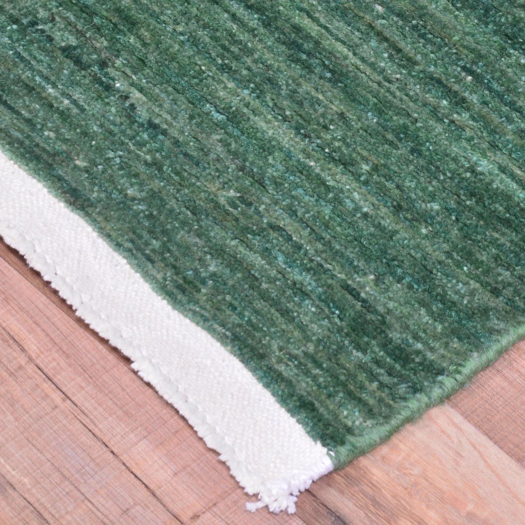 Hand-Knotted Green Contemporary Handmade Wool Rug (Size 2.8 X 10.2) Cwral-8763