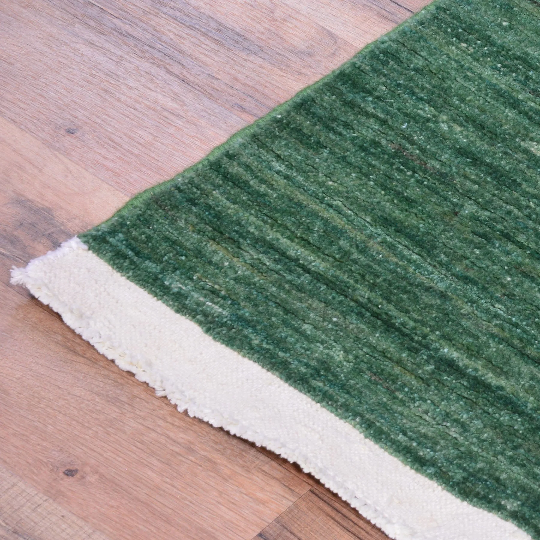 Hand-Knotted Green Contemporary Handmade Wool Rug (Size 2.8 X 10.2) Cwral-8763
