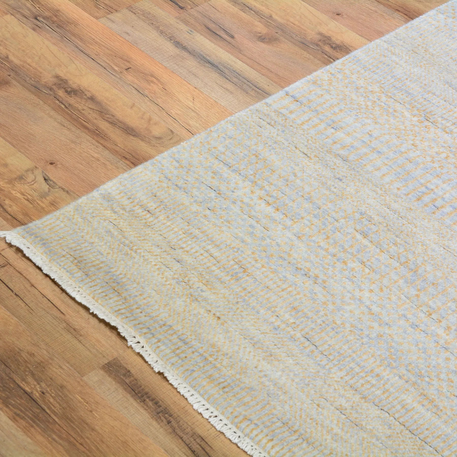 Hand-Knotted Grey Modern Design Handmade Wool Rug (Size 2.6 X 14.5) Cwral-7260