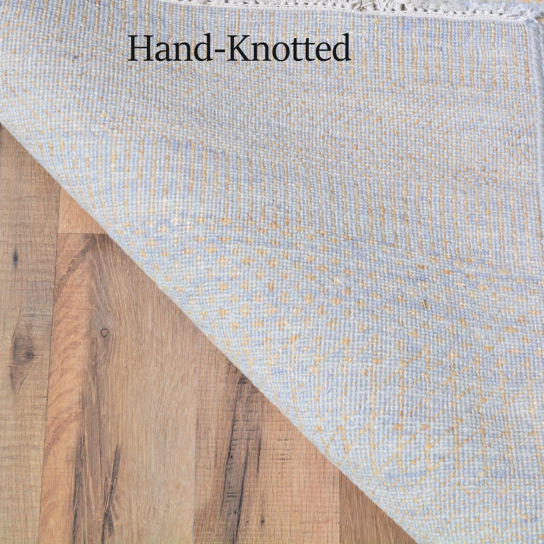 Hand-Knotted Grey Modern Design Handmade Wool Rug (Size 2.6 X 14.5) Cwral-7260
