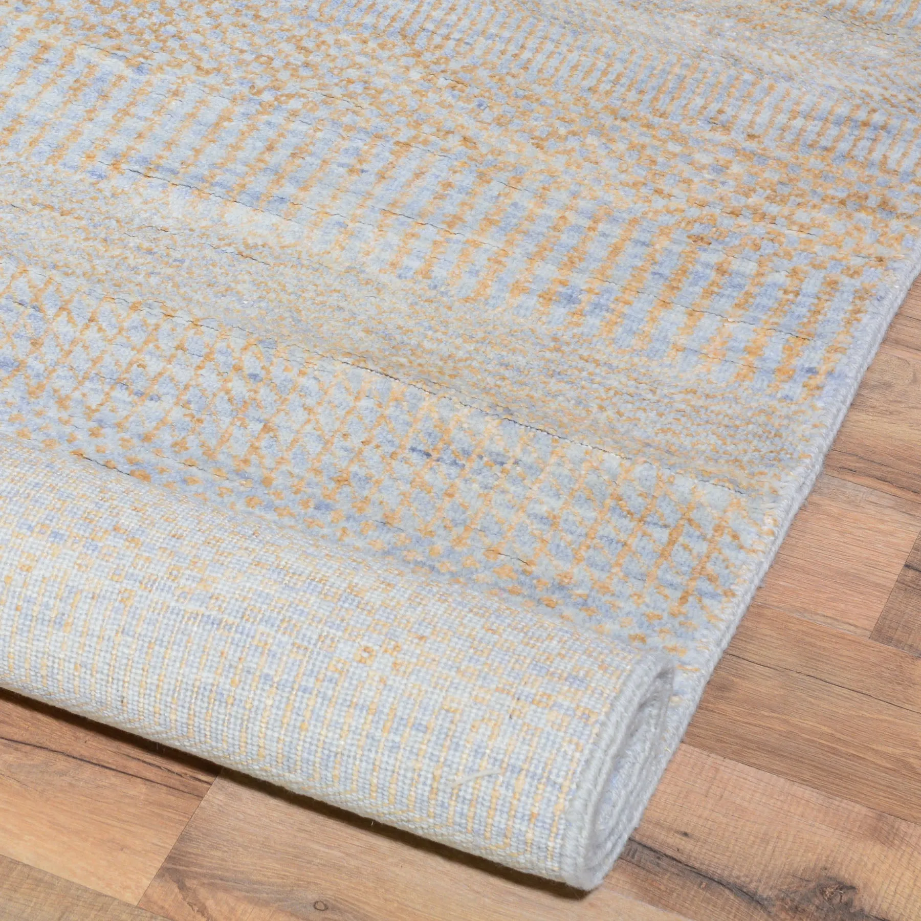 Hand-Knotted Grey Modern Design Handmade Wool Rug (Size 2.6 X 14.5) Cwral-7260